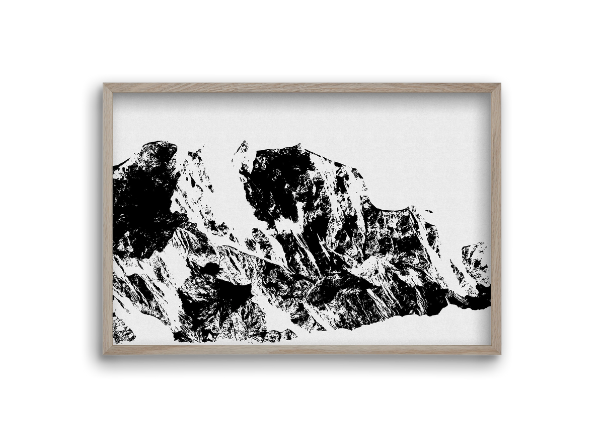 Mountains II., 30x20 cm (30x20 cm), Tölgy keret