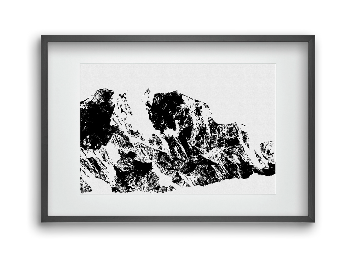 Mountains II., 45x30 cm (30x20 cm), Fekete keret, paszpartuval