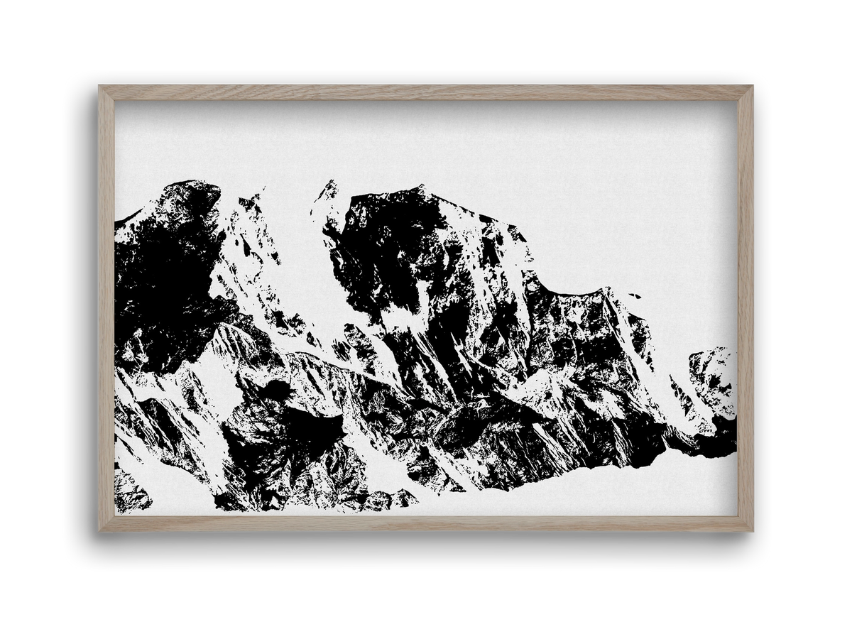 Mountains II., 45x30 cm (45x30 cm), Tölgy keret