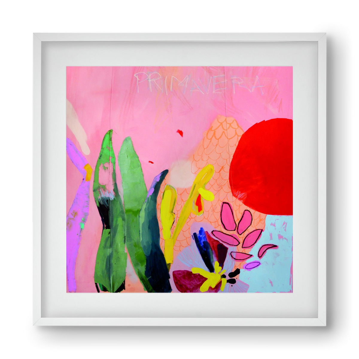 Primavera, 40x40 cm (30x30 cm), Fehér keret, paszpartuval