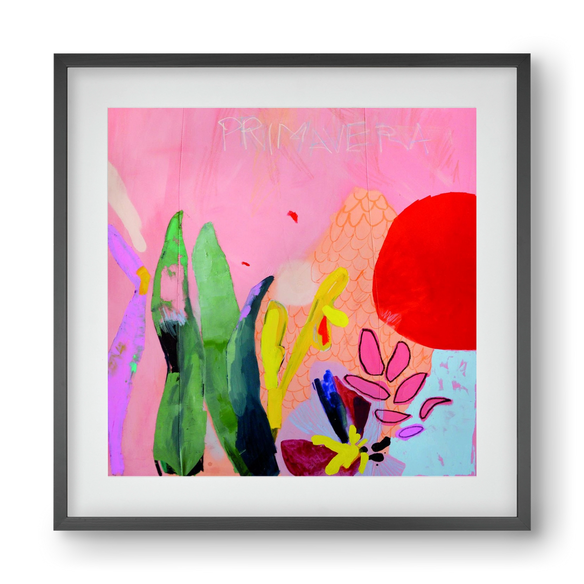 Primavera, 40x40 cm (30x30 cm), Fekete keret, paszpartuval