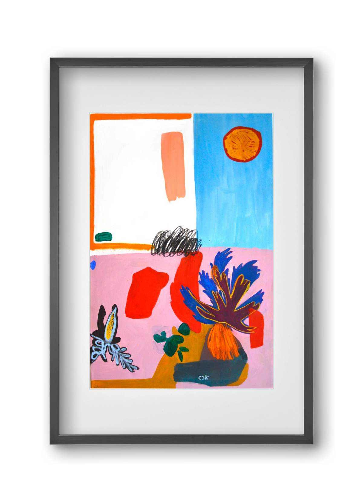 Saturn, 30x45 cm (20x30 cm), Fekete keret, paszpartuval