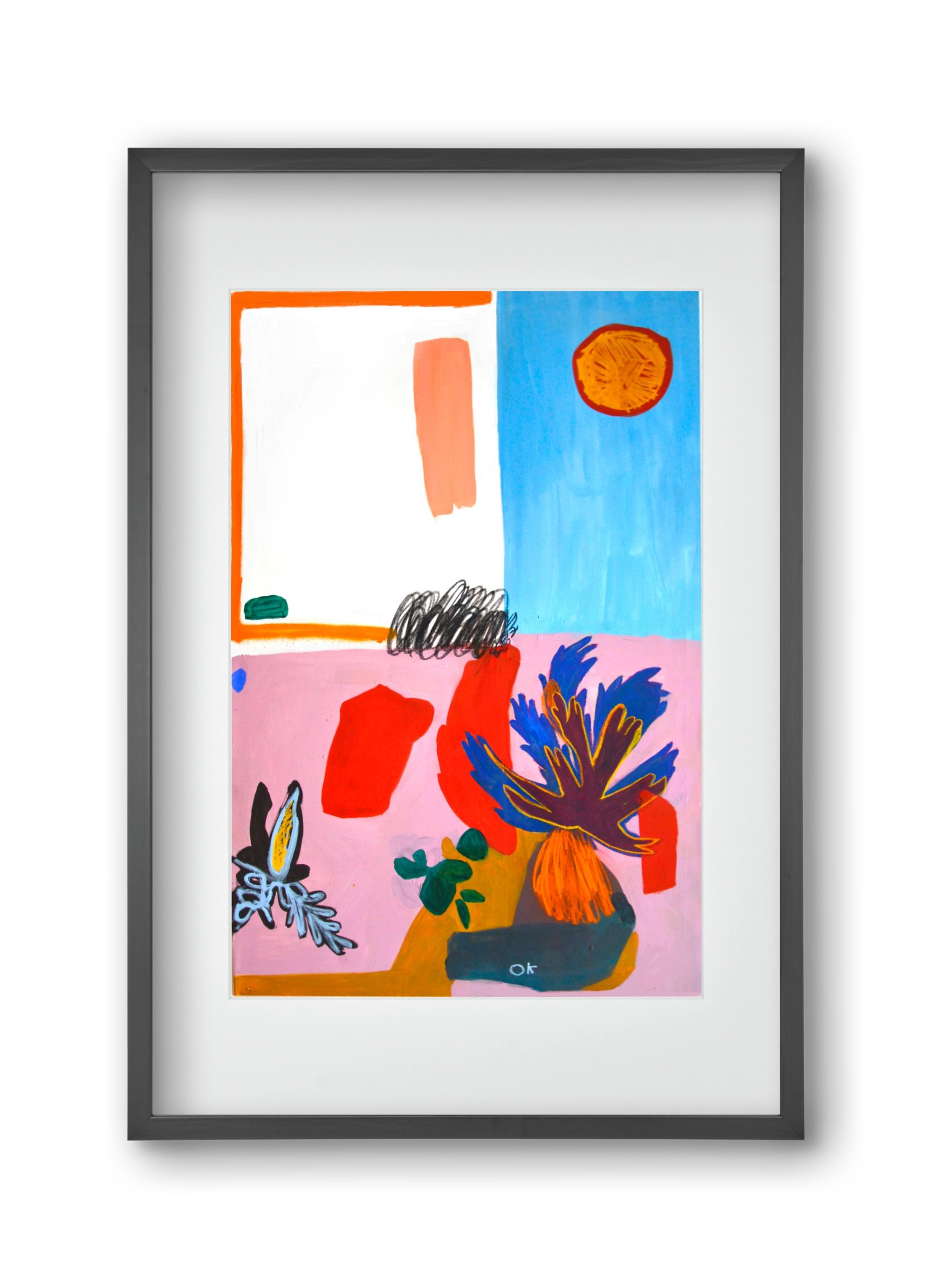 Saturn, 30x45 cm (20x30 cm), Fekete keret, paszpartuval