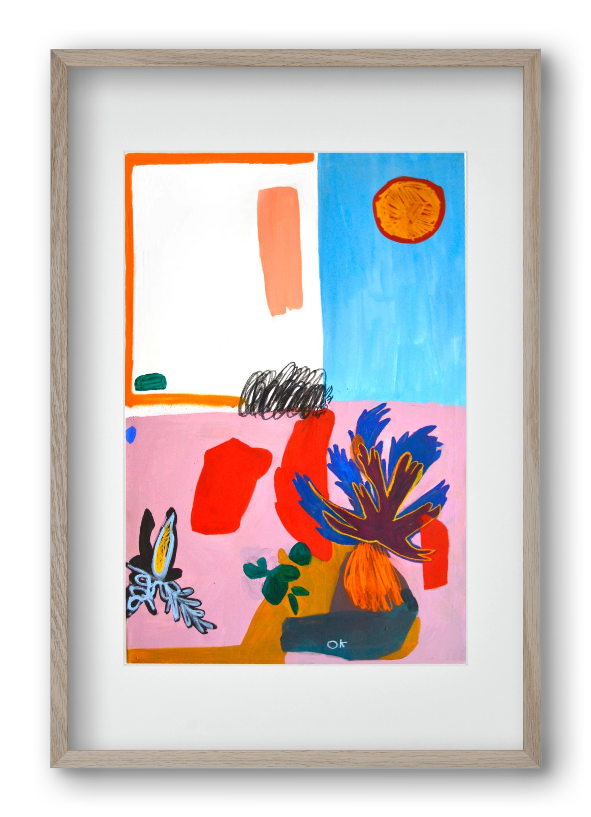 Saturn, 40x60 cm (30x45 cm), Tölgy keret, paszpartuval