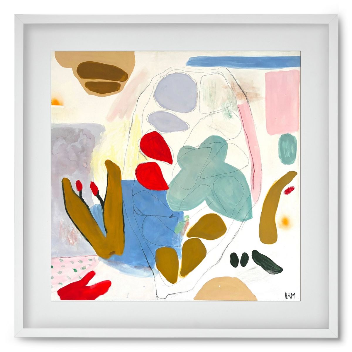 Cocoa, 50x50 cm (40x40 cm), Fehér keret, paszpartuval