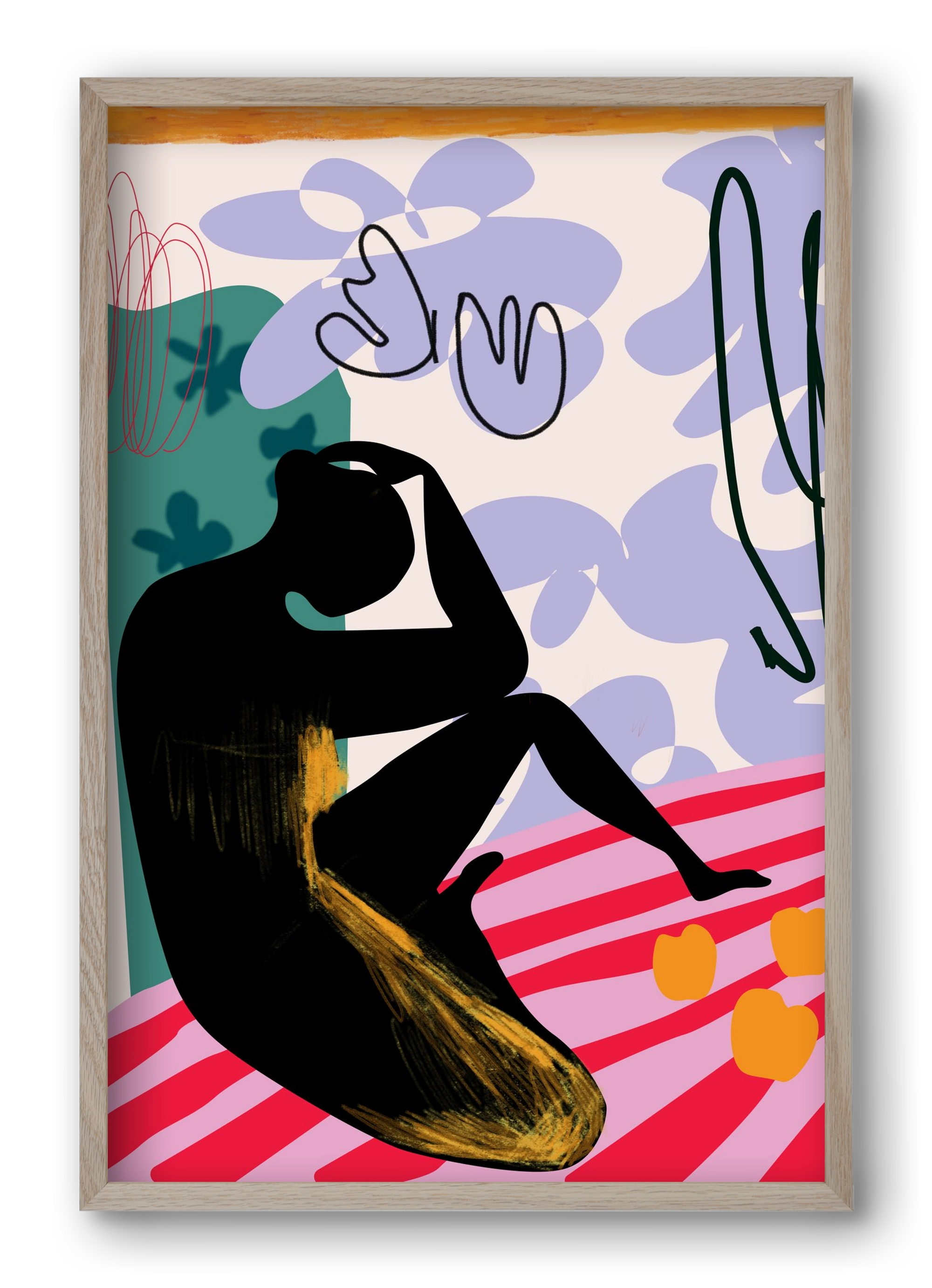 Luna Rosa, 40x60 cm (40x60 cm), Tölgy keret