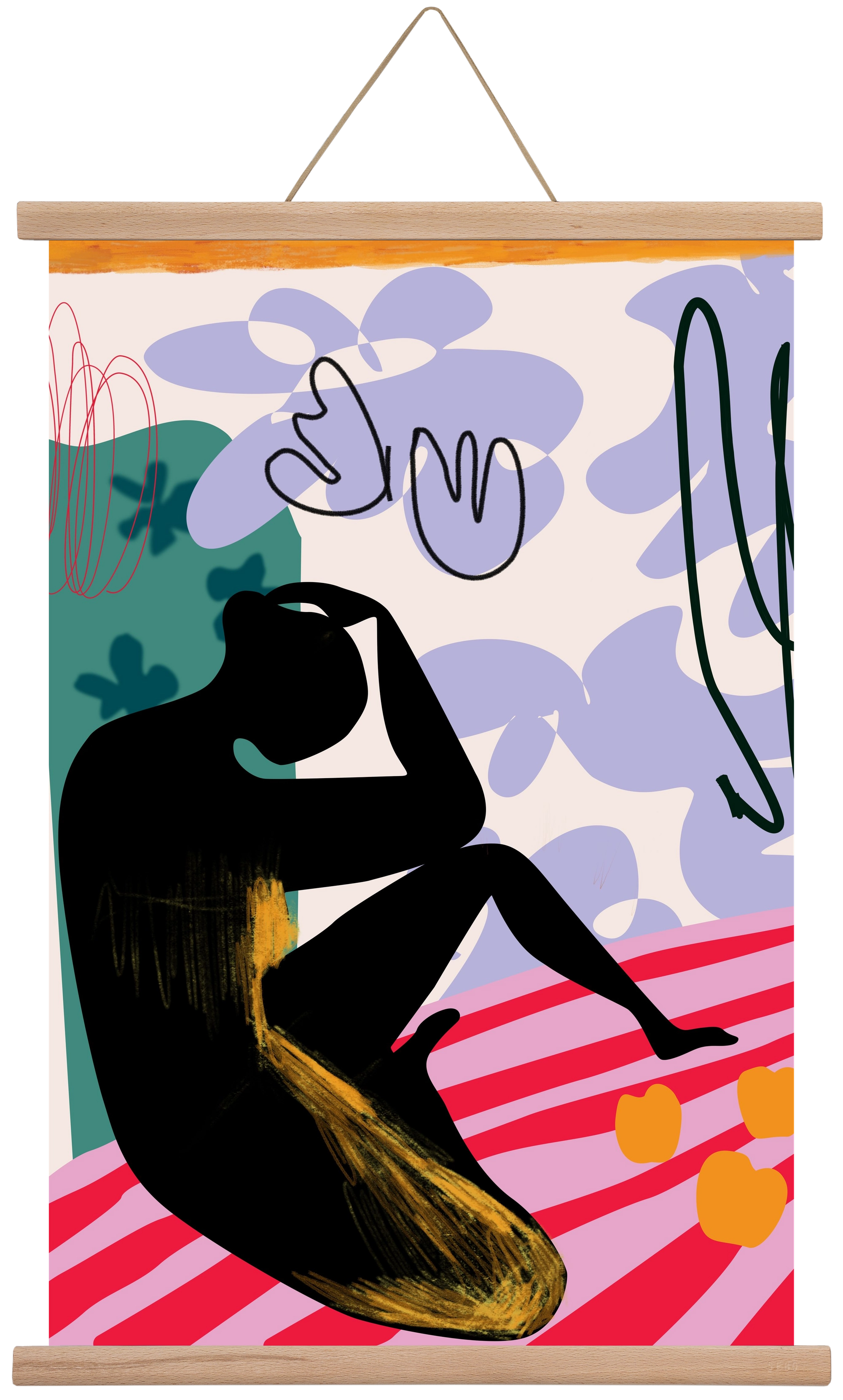 Luna Rosa, 40x60 cm (40x60 cm), Tölgy akasztó