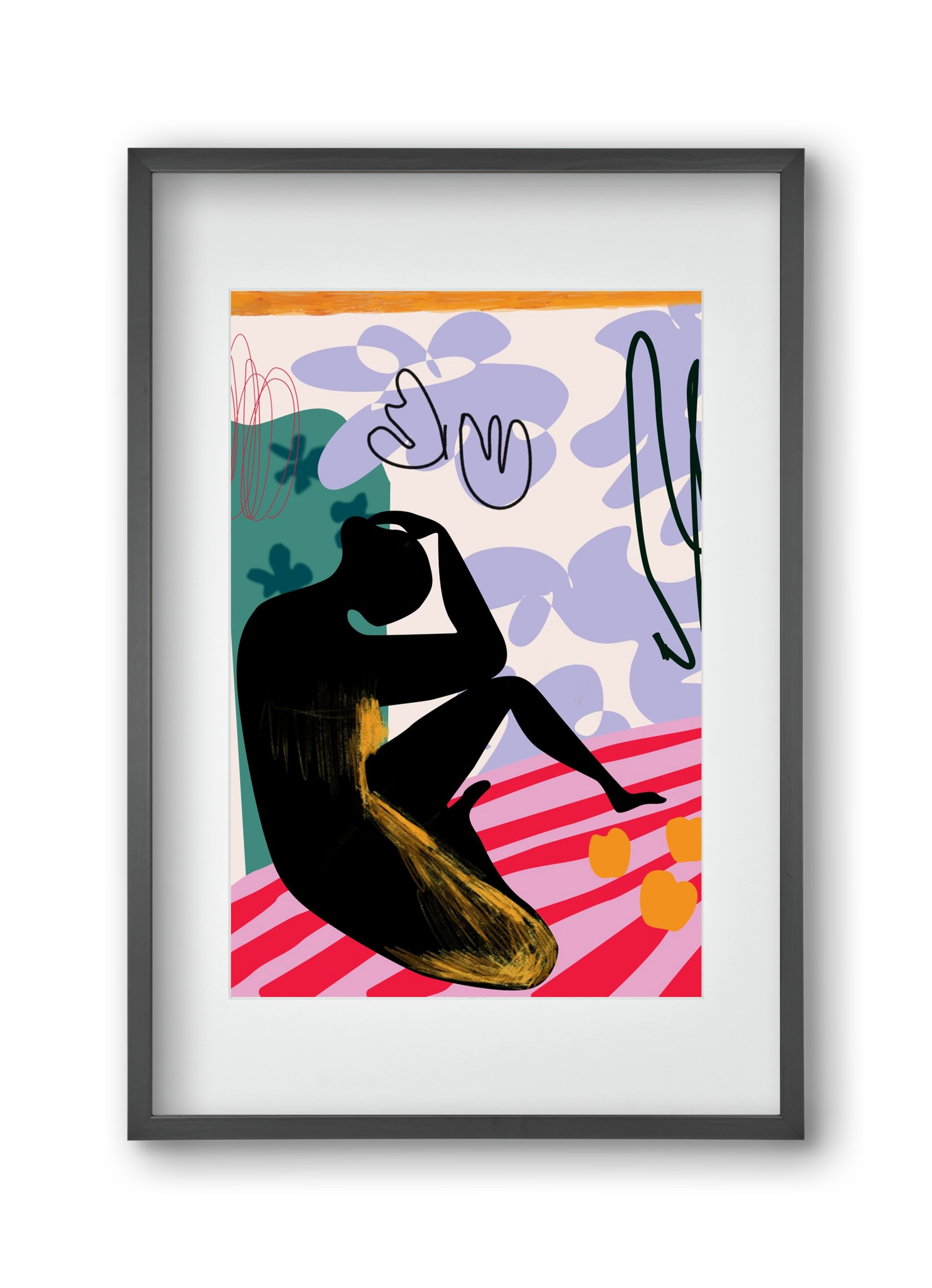 Luna Rosa, 30x45 cm (20x30 cm), Fekete keret, paszpartuval