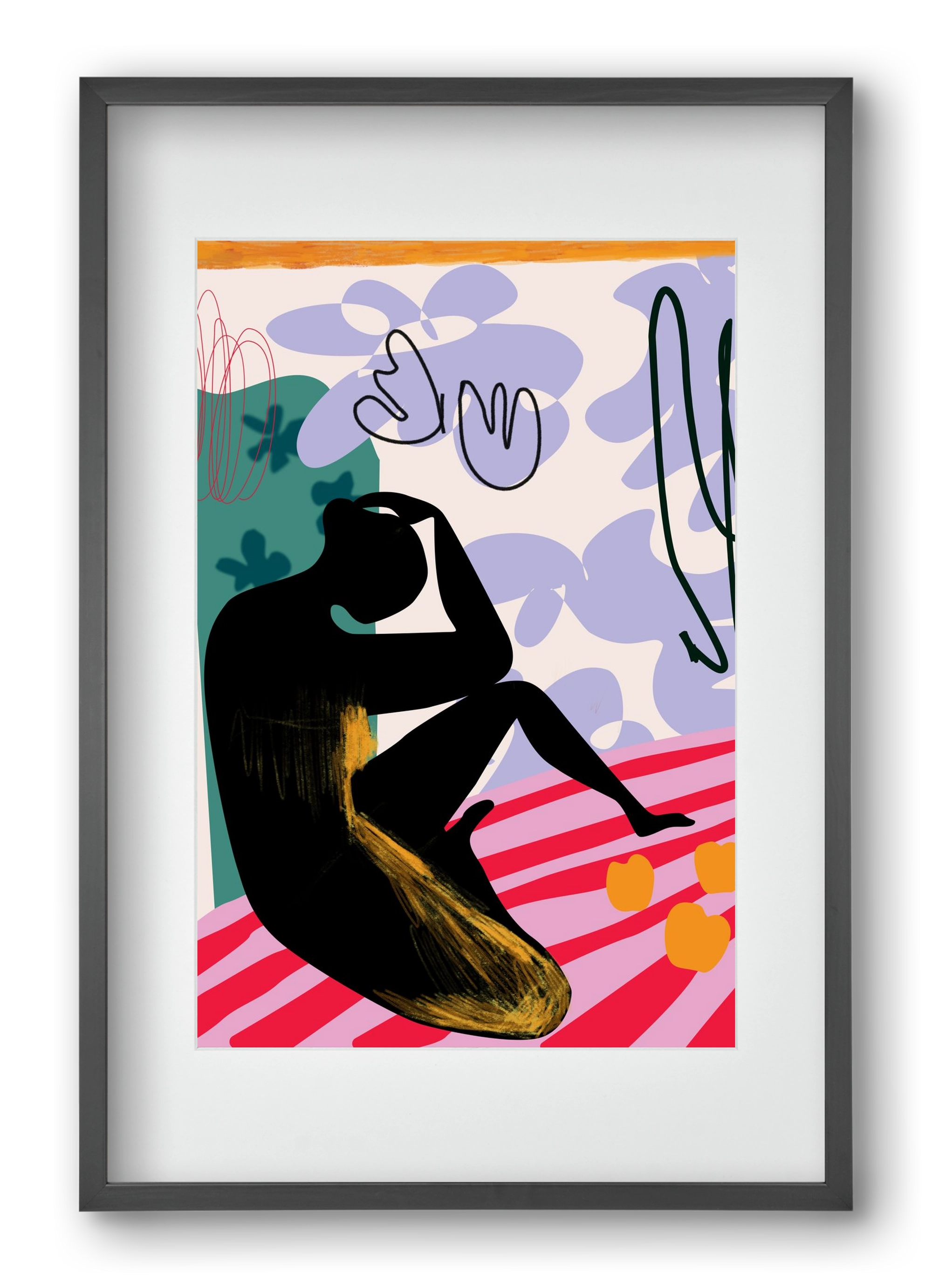 Luna Rosa, 40x60 cm (30x45 cm), Fekete keret, paszpartuval