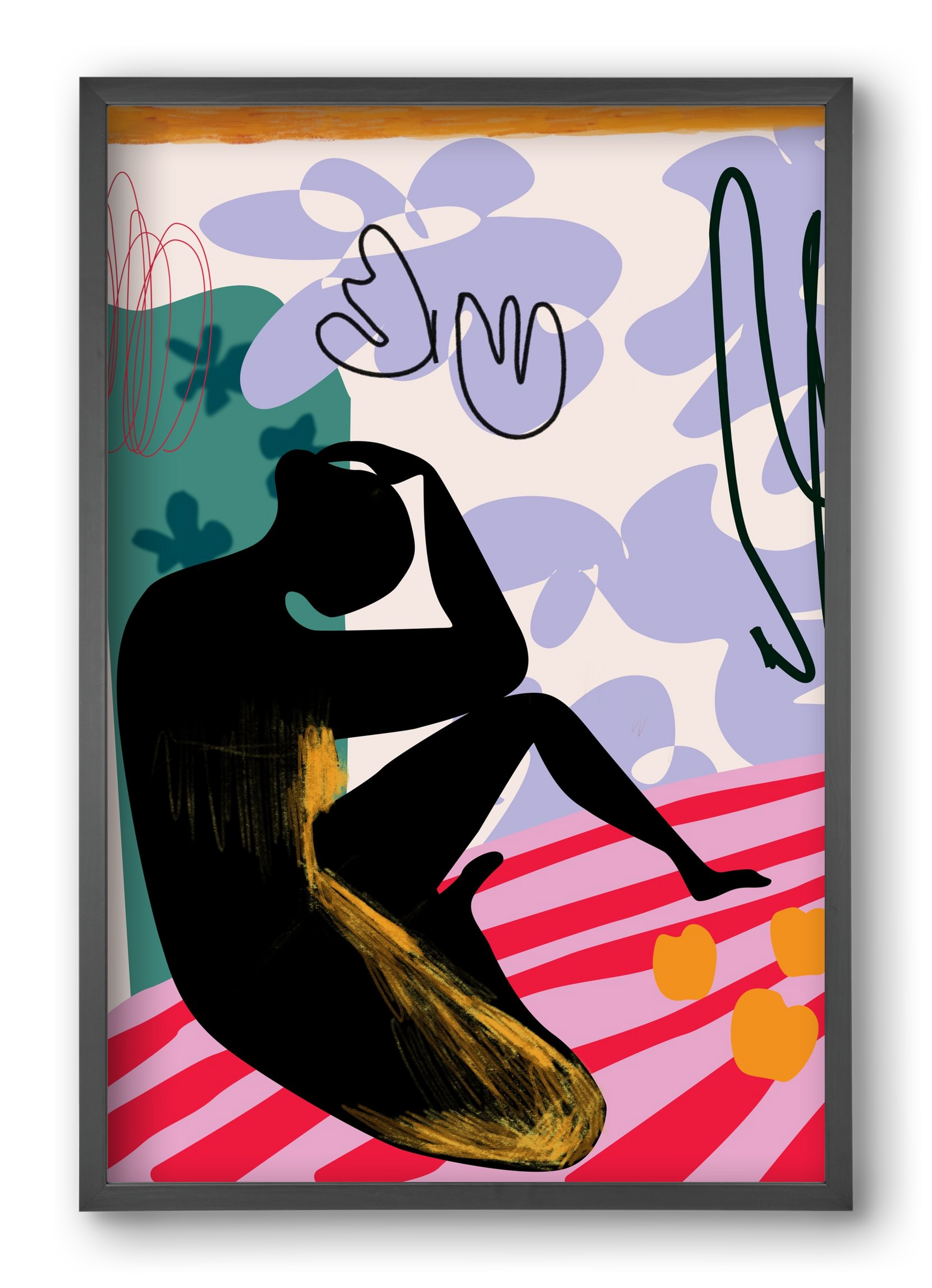 Luna Rosa, 40x60 cm (40x60 cm), Fekete keret