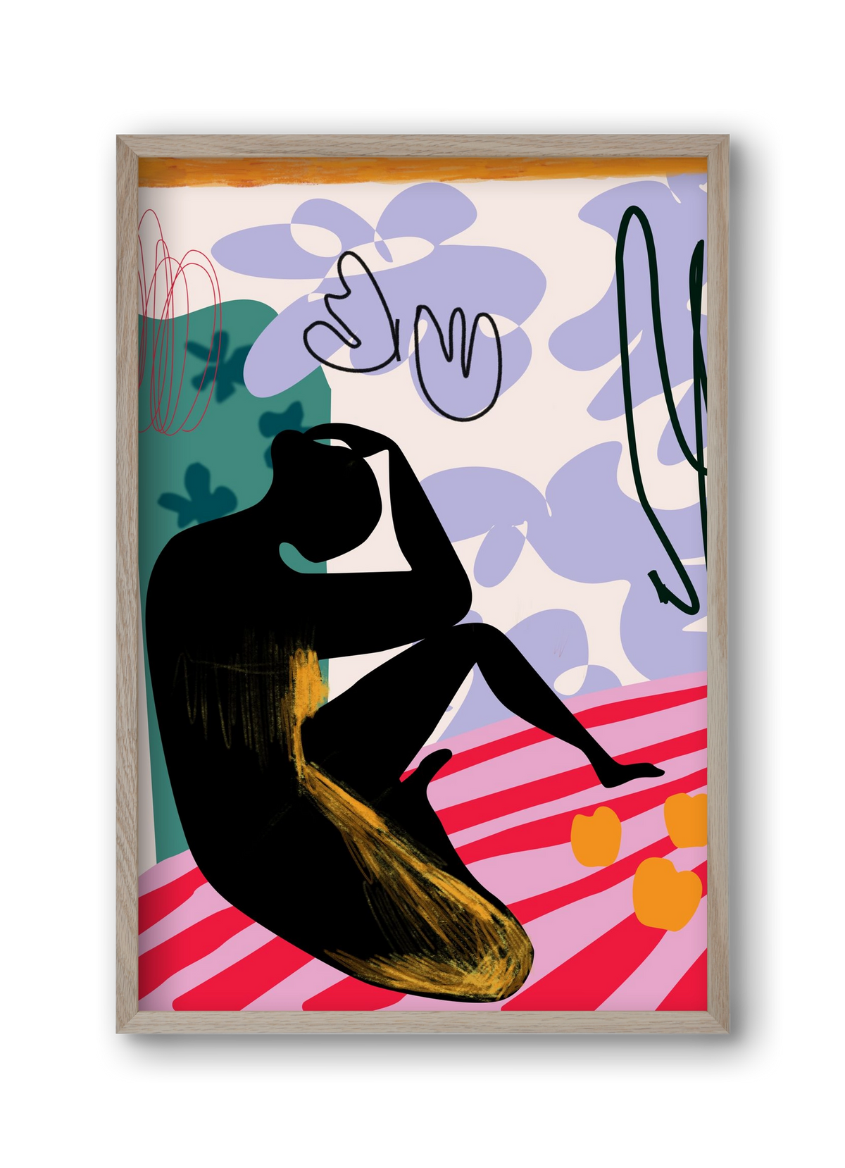 Luna Rosa, 30x45 cm (30x45 cm), Tölgy keret