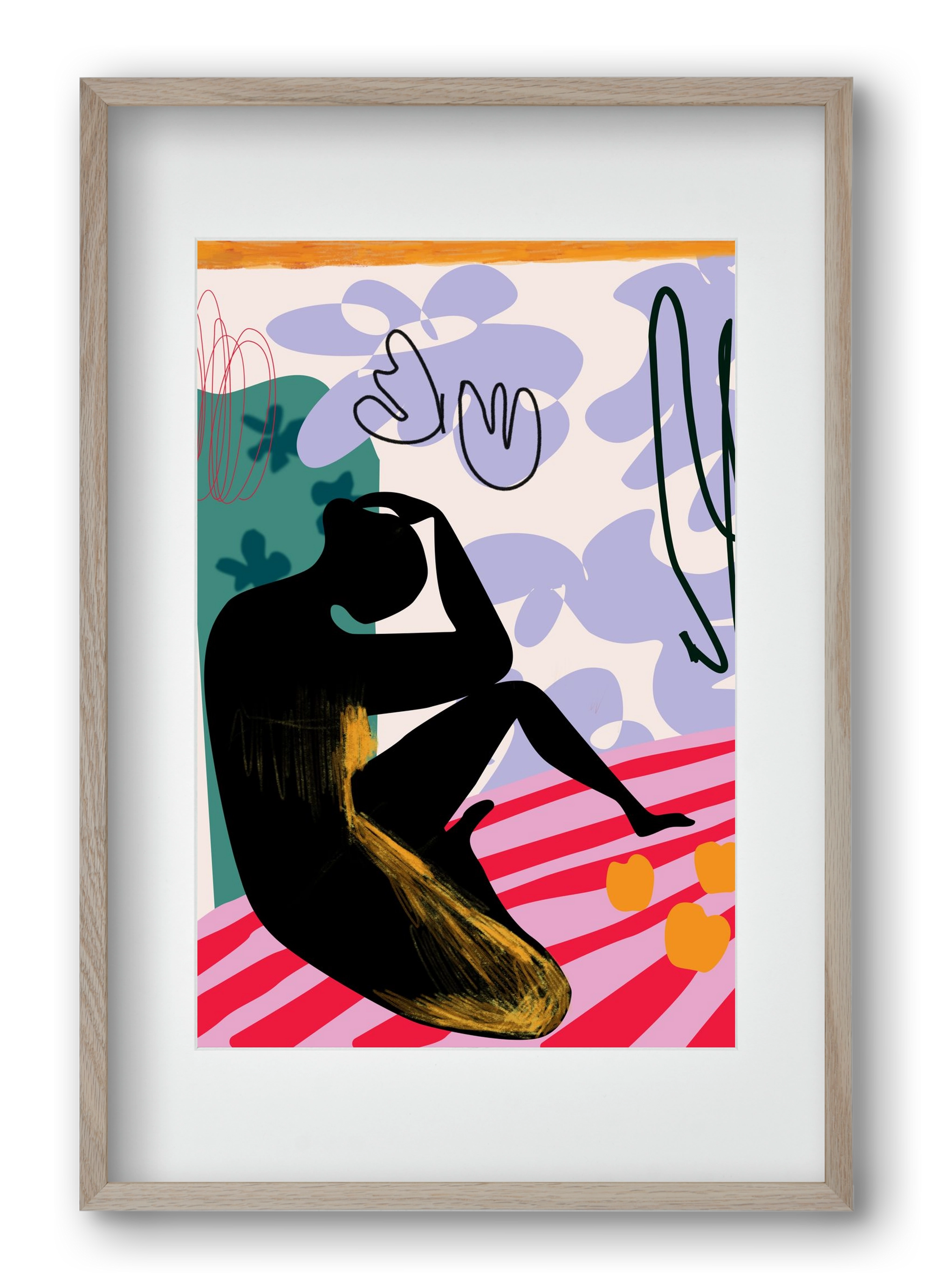 Luna Rosa, 40x60 cm (30x45 cm), Tölgy keret, paszpartuval