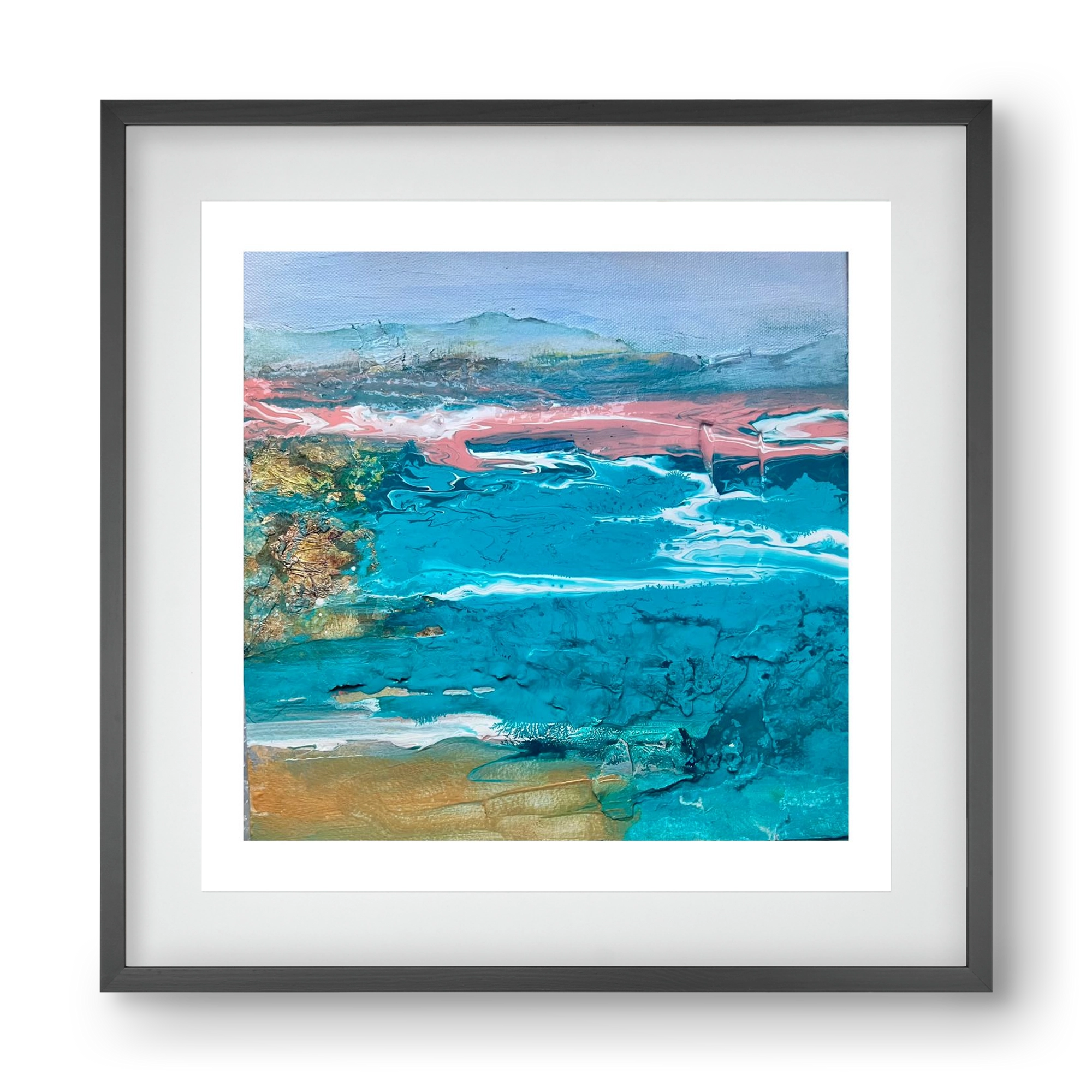 Waves , 40x40 cm (30x30 cm), Fekete keret, paszpartuval