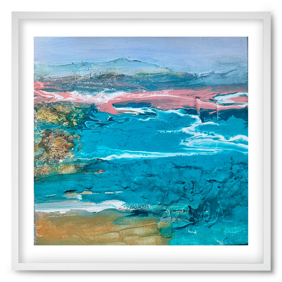 Waves , 50x50 cm (50x50 cm), Fehér keret