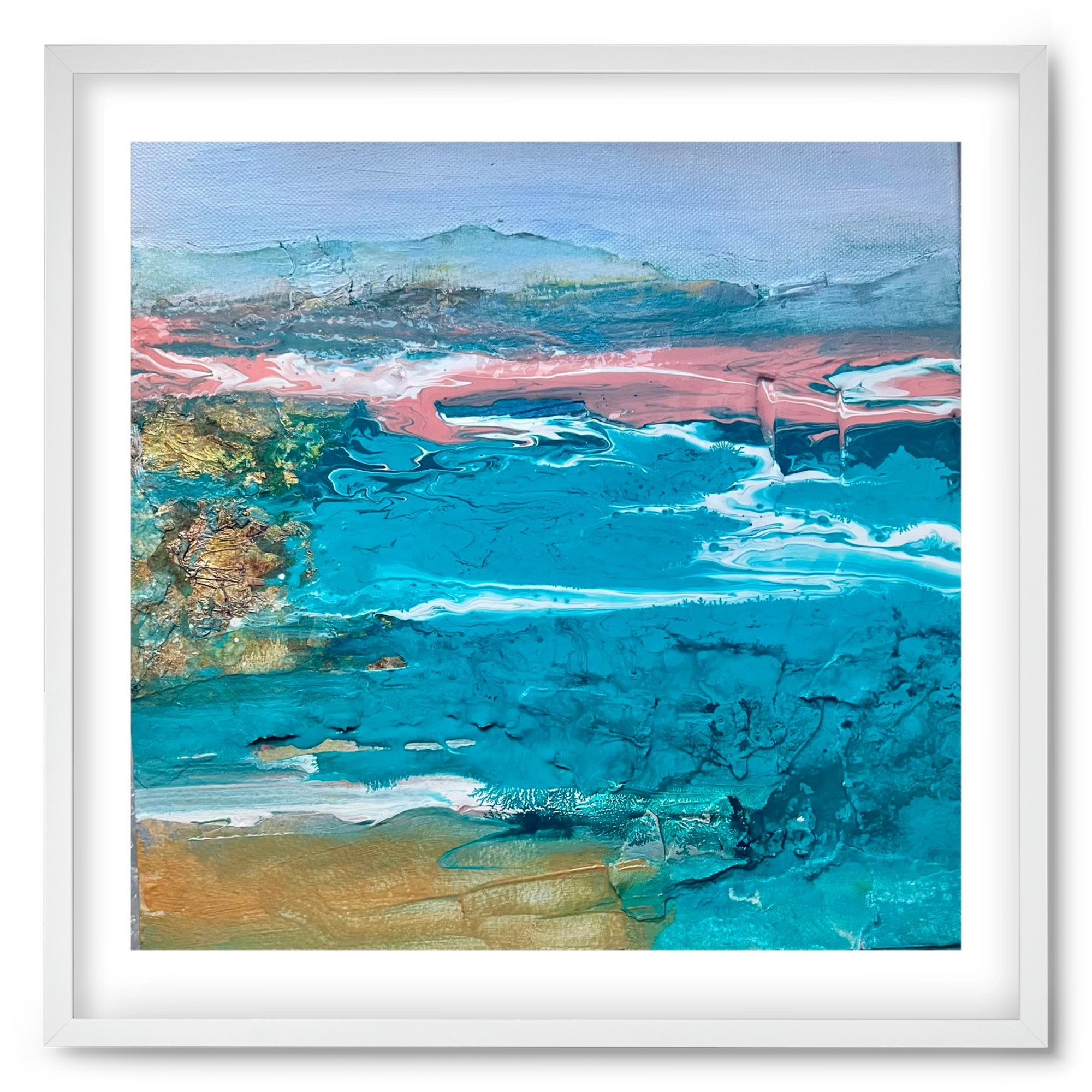 Waves , 50x50 cm (50x50 cm), Fehér keret