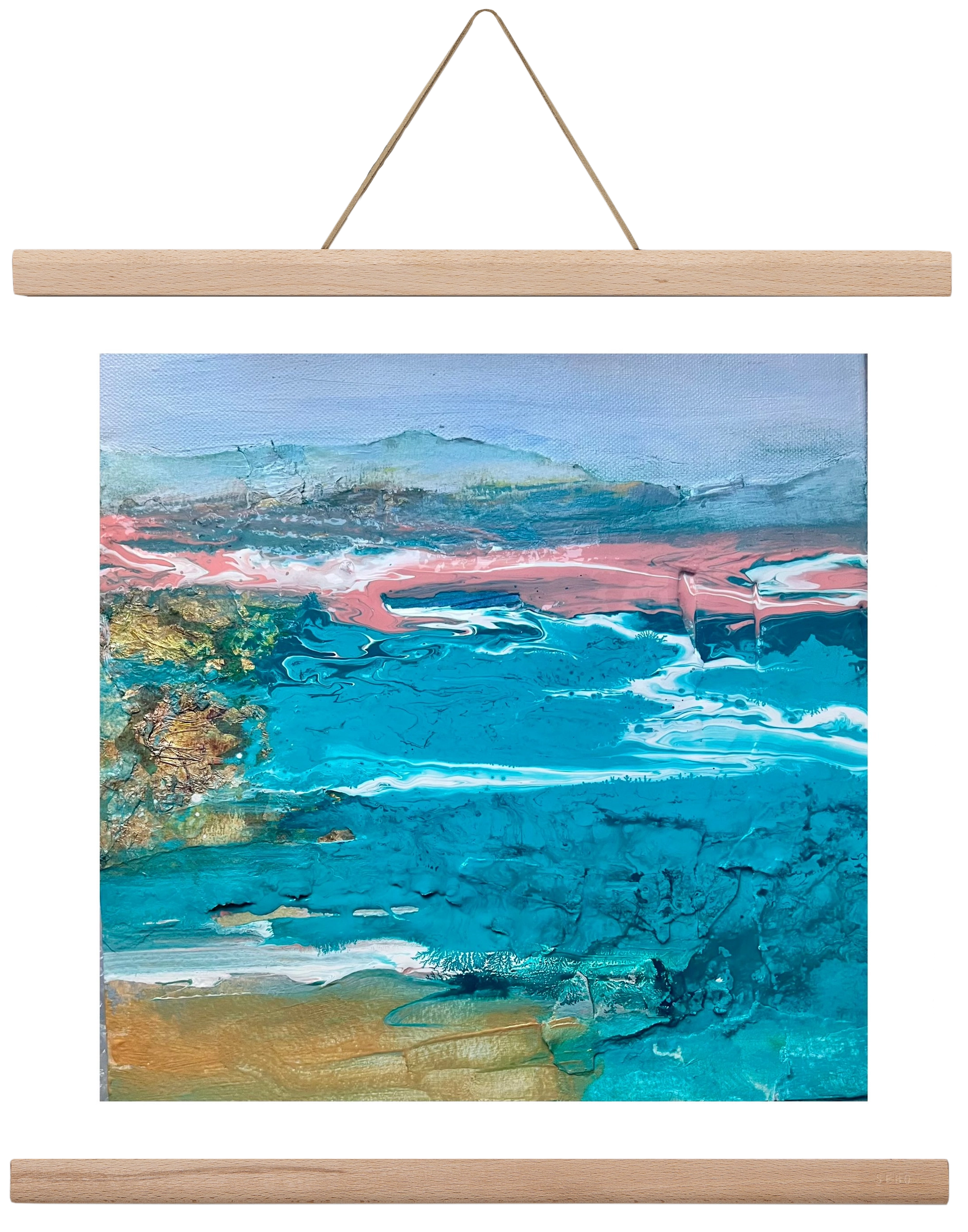 Waves , 40x40 cm (40x40 cm), Tölgy akasztó