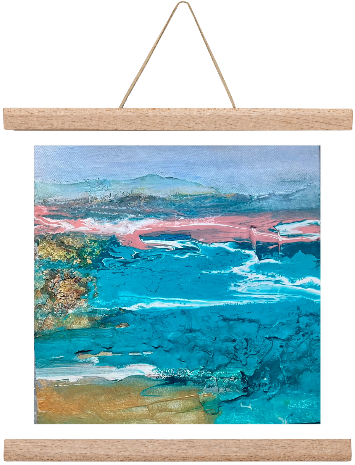 Waves , 30x30 cm (30x30 cm), Tölgy akasztó