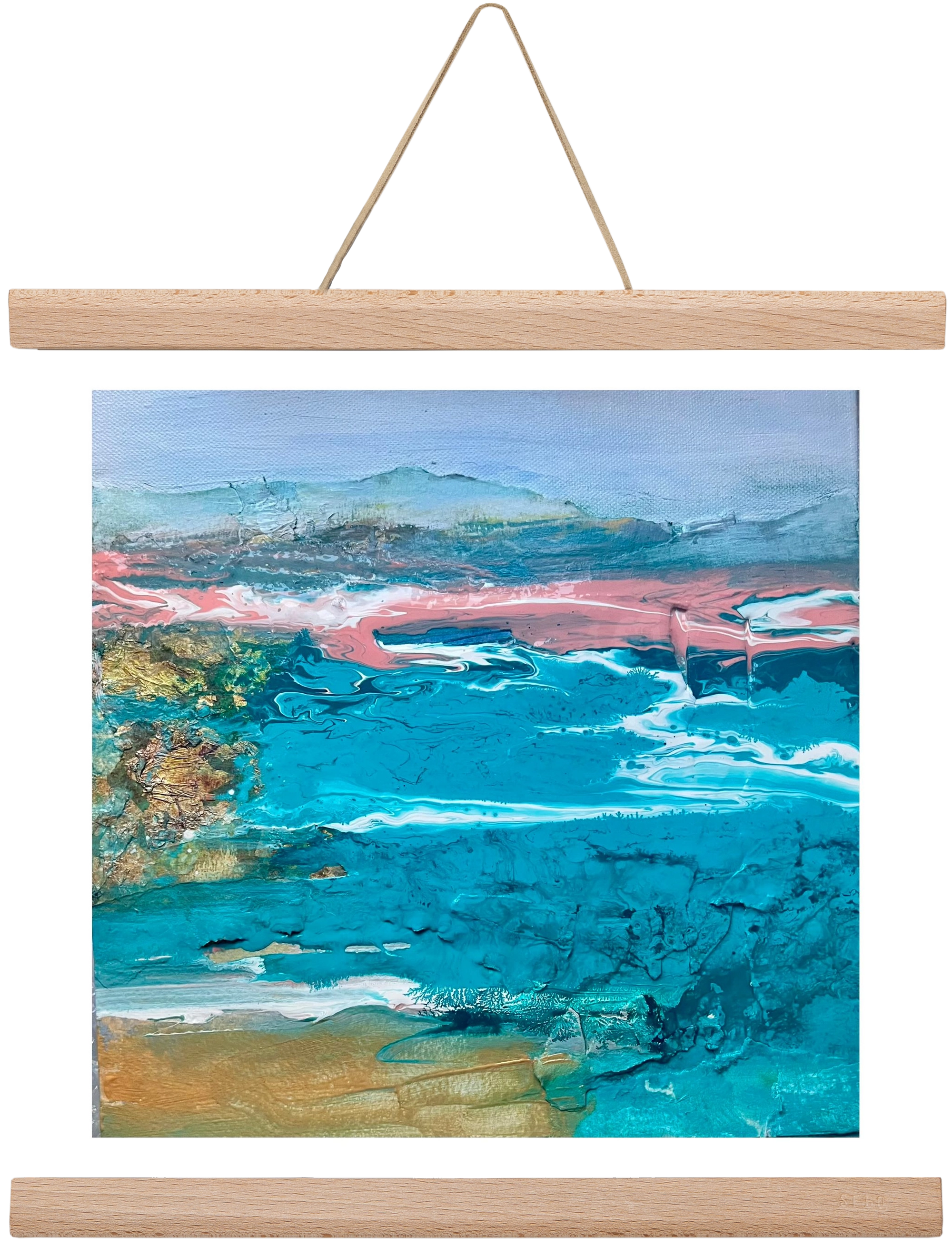 Waves , 30x30 cm (30x30 cm), Tölgy akasztó