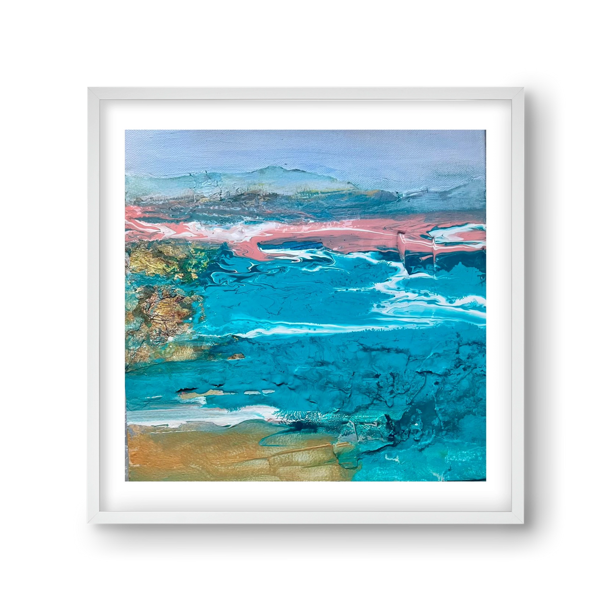 Waves , 30x30 cm (30x30 cm), Fehér keret