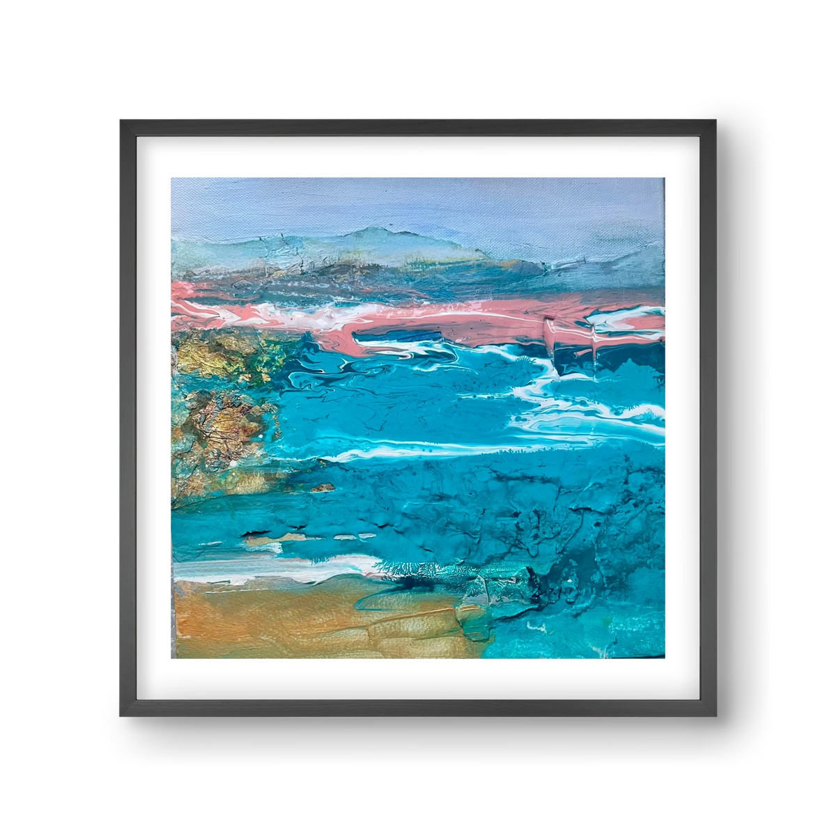 Waves , 30x30 cm (30x30 cm), Fekete keret