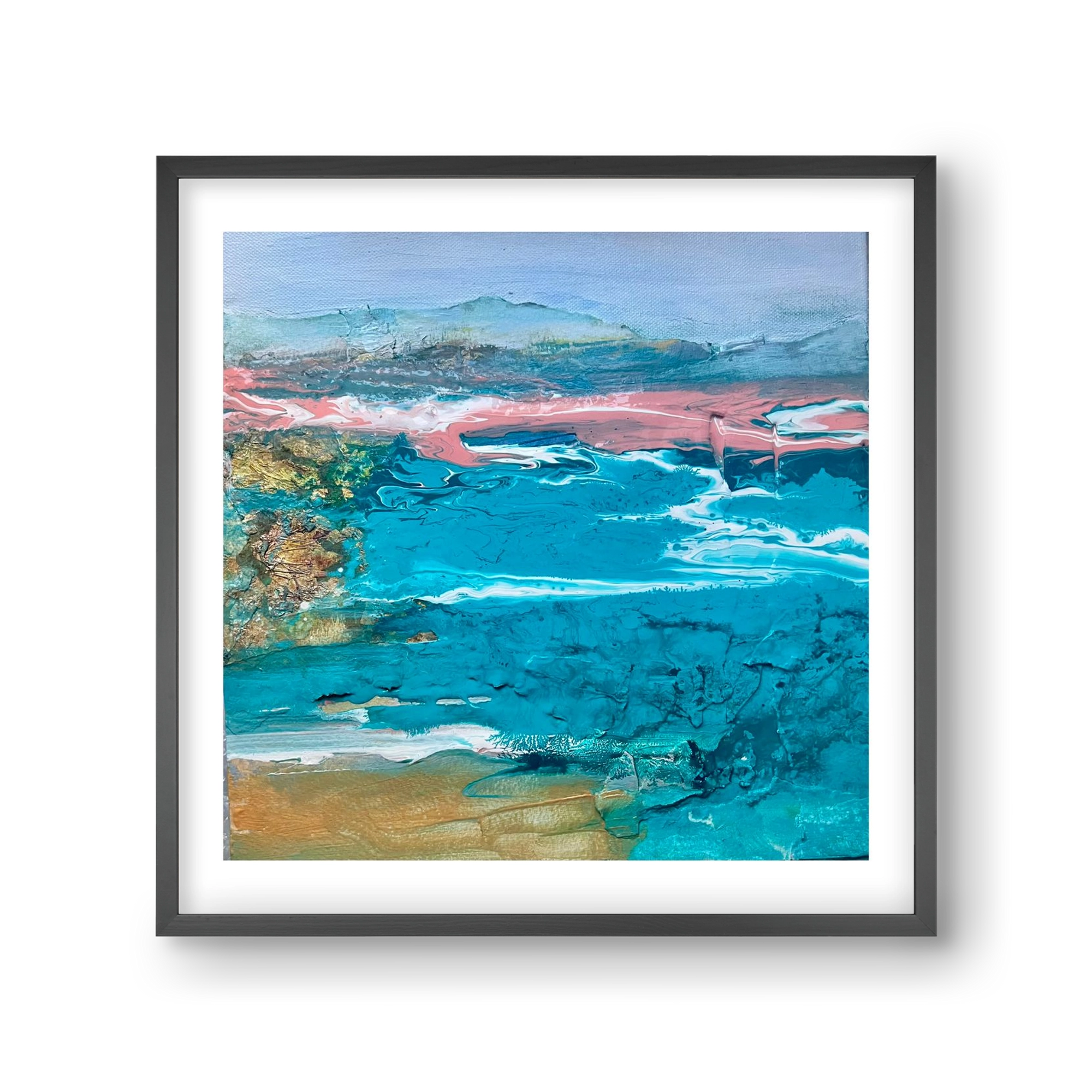 Waves , 30x30 cm (30x30 cm), Fekete keret