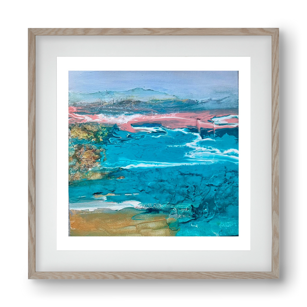 Waves , 40x40 cm (30x30 cm), Tölgy keret, paszpartuval