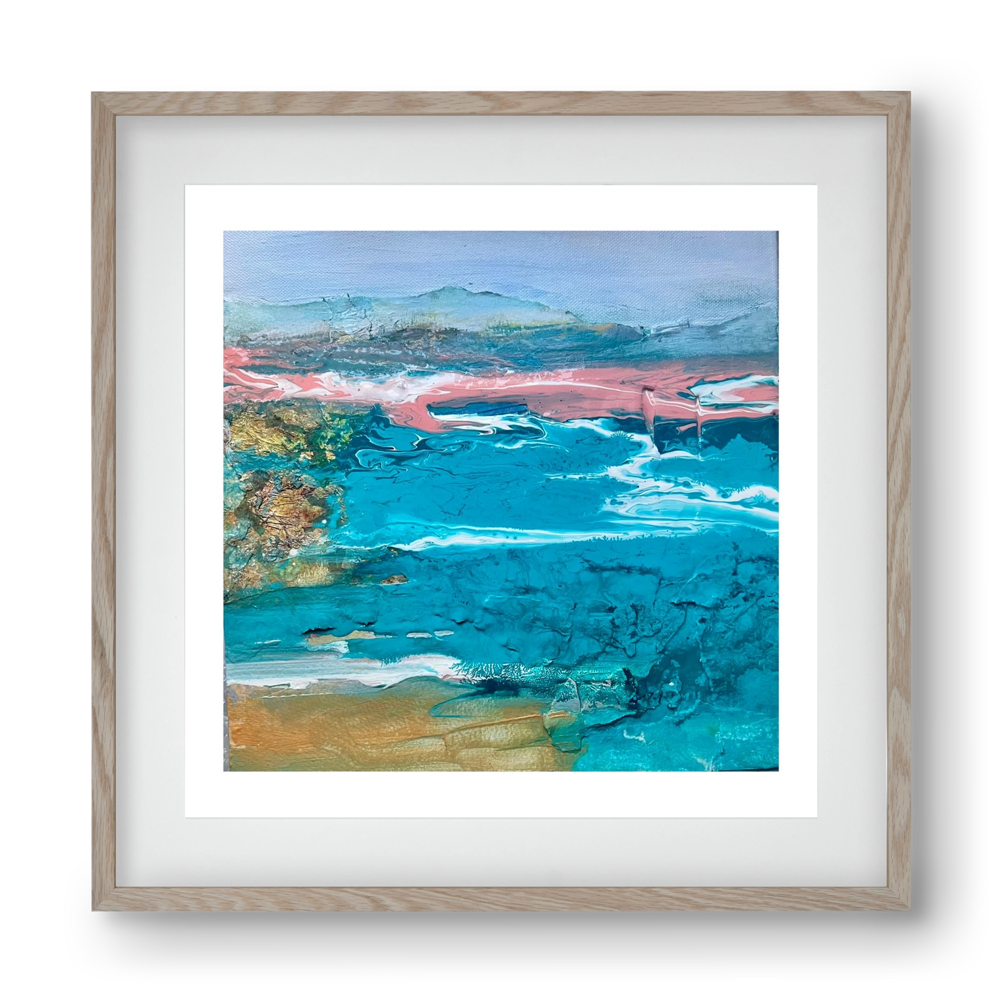 Waves , 40x40 cm (30x30 cm), Tölgy keret, paszpartuval