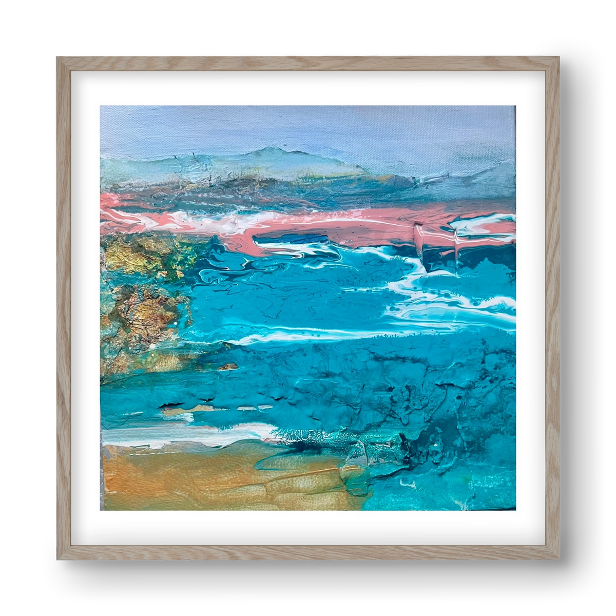 Waves , 40x40 cm (40x40 cm), Tölgy keret