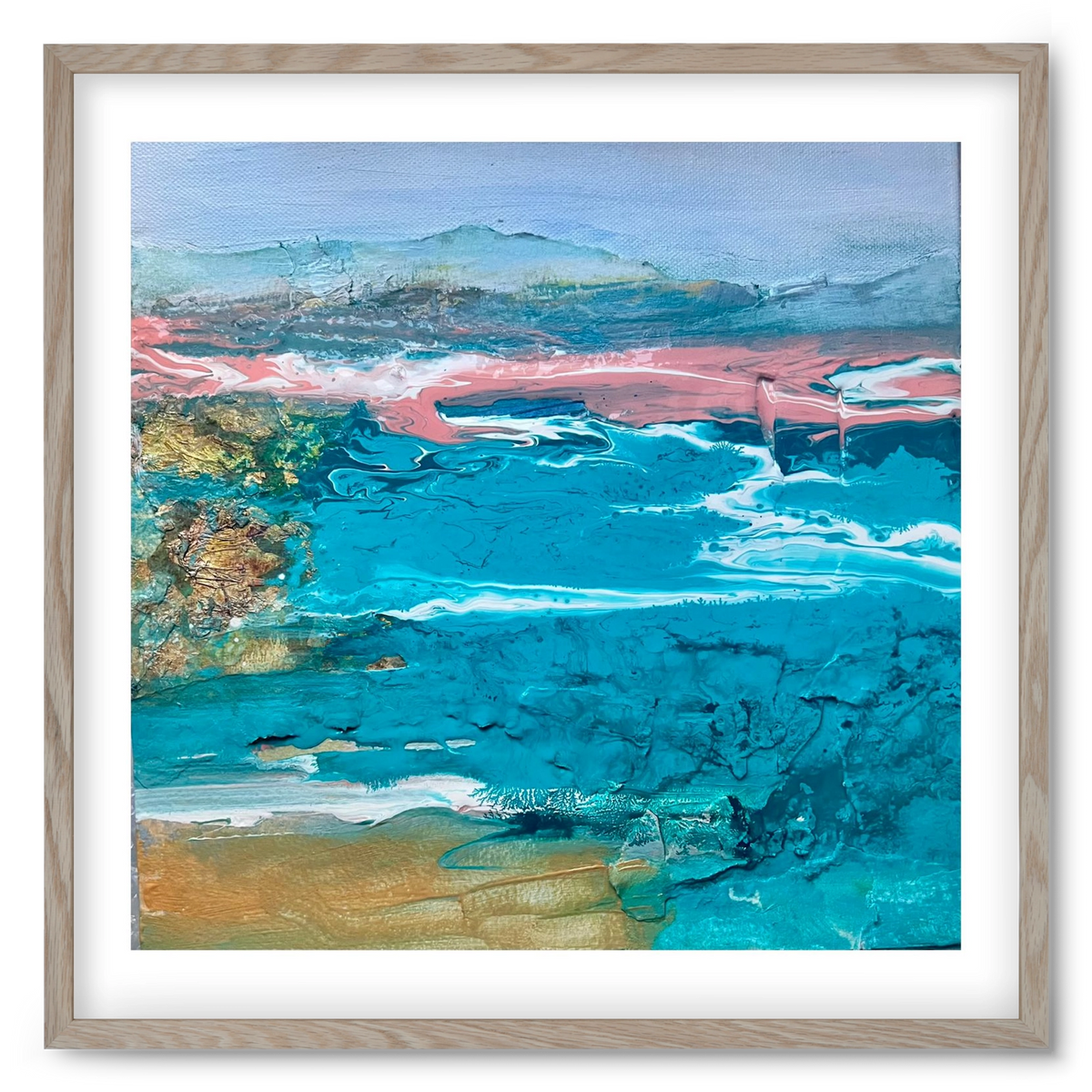 Waves , 50x50 cm (50x50 cm), Tölgy keret