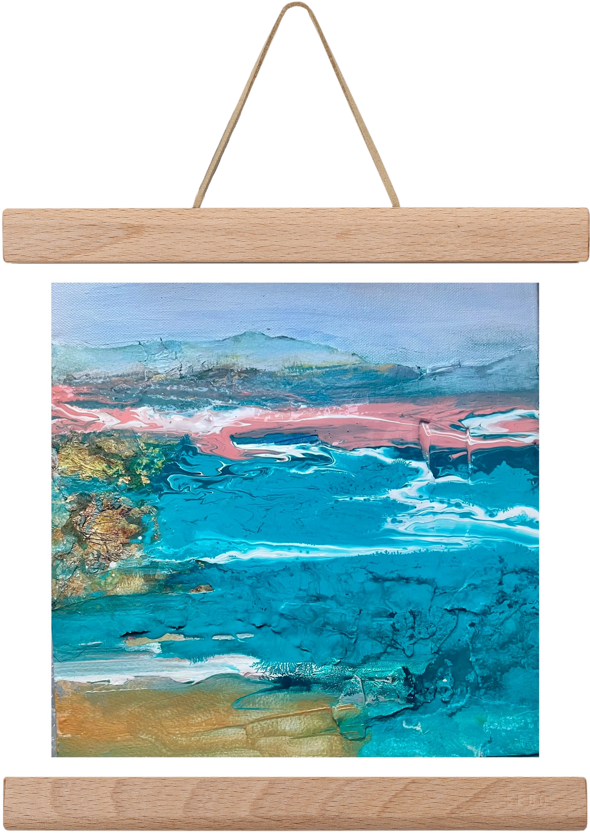 Waves , 20x20 cm (20x20 cm), Tölgy akasztó