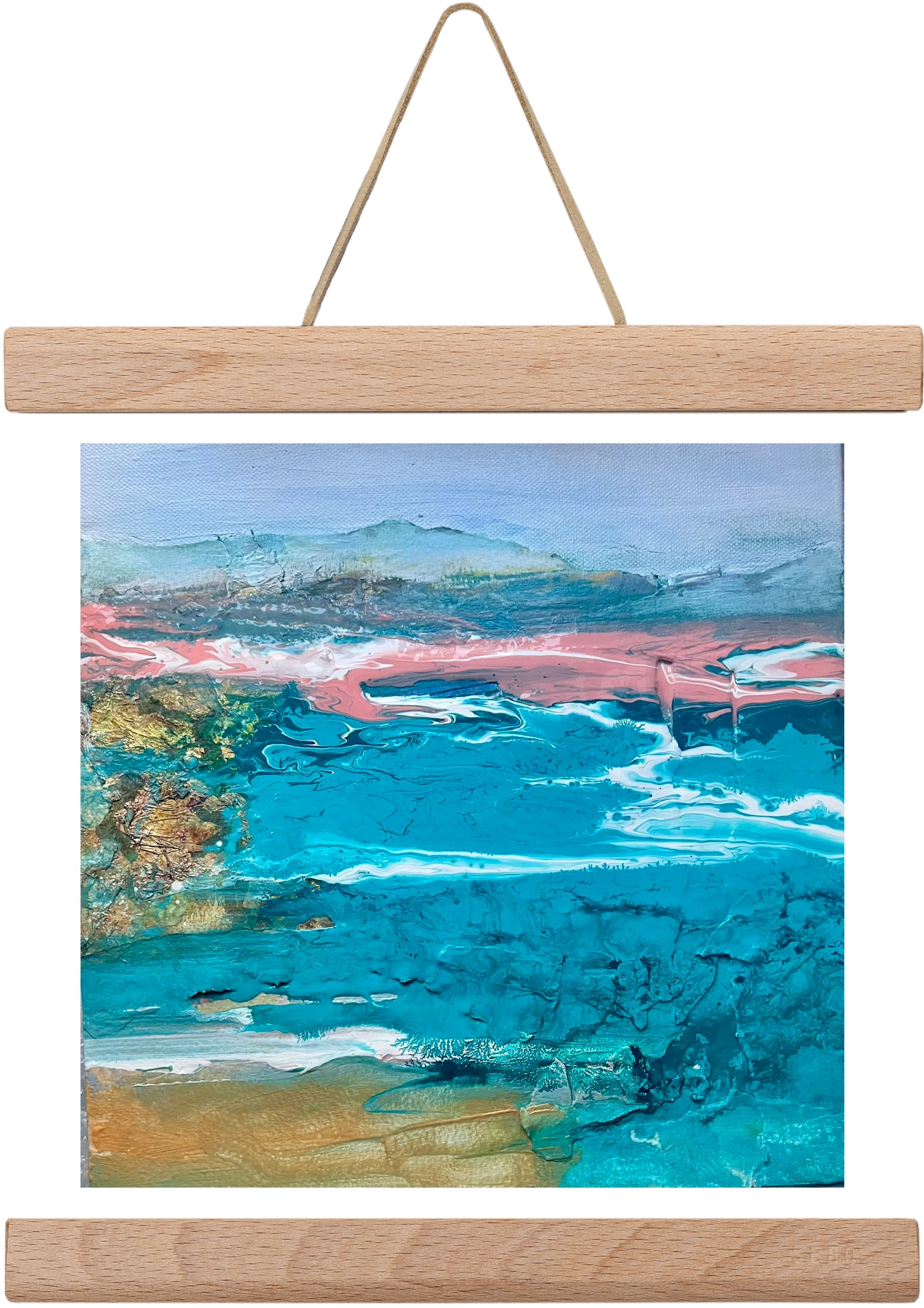 Waves , 20x20 cm (20x20 cm), Tölgy akasztó