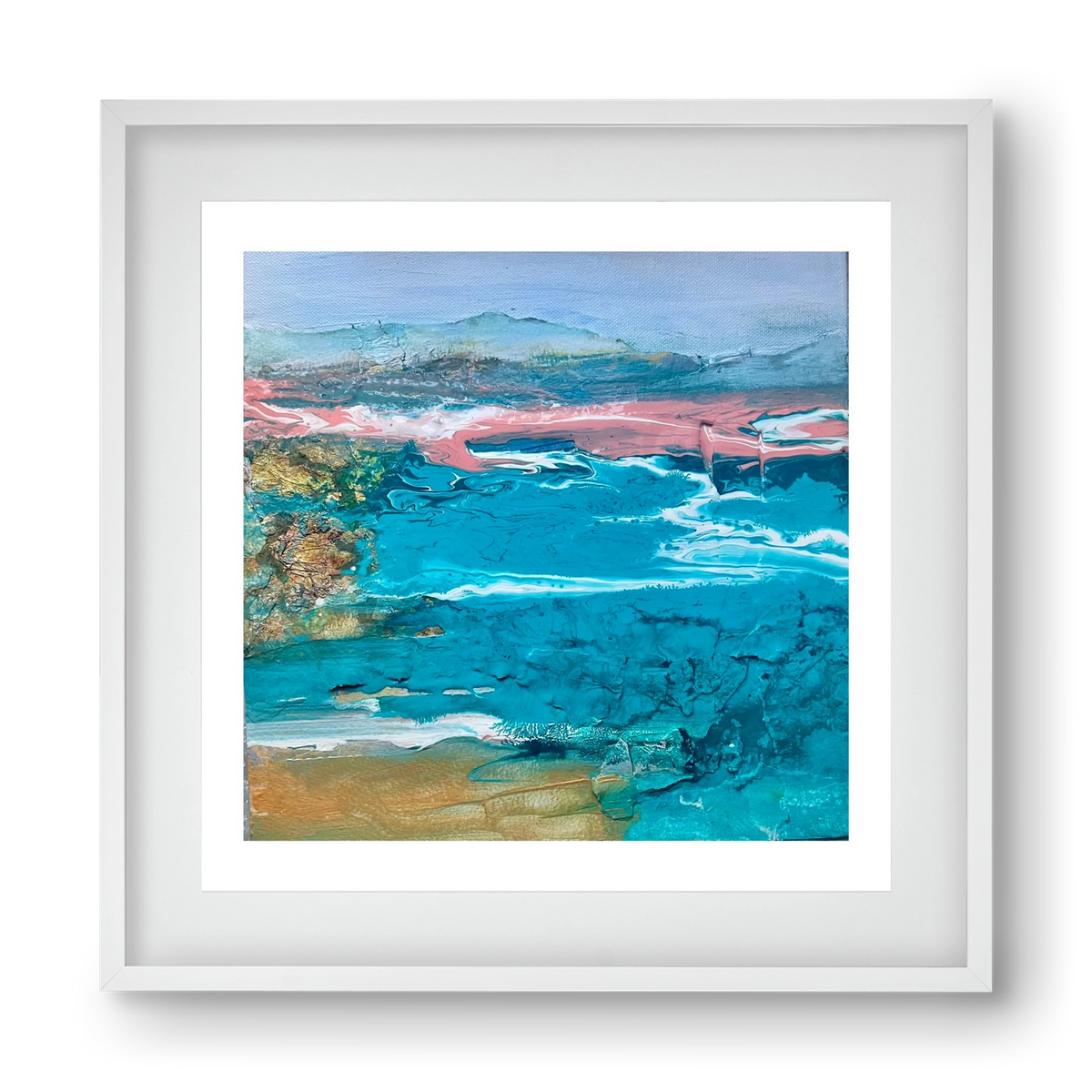 Waves , 40x40 cm (30x30 cm), Fehér keret, paszpartuval