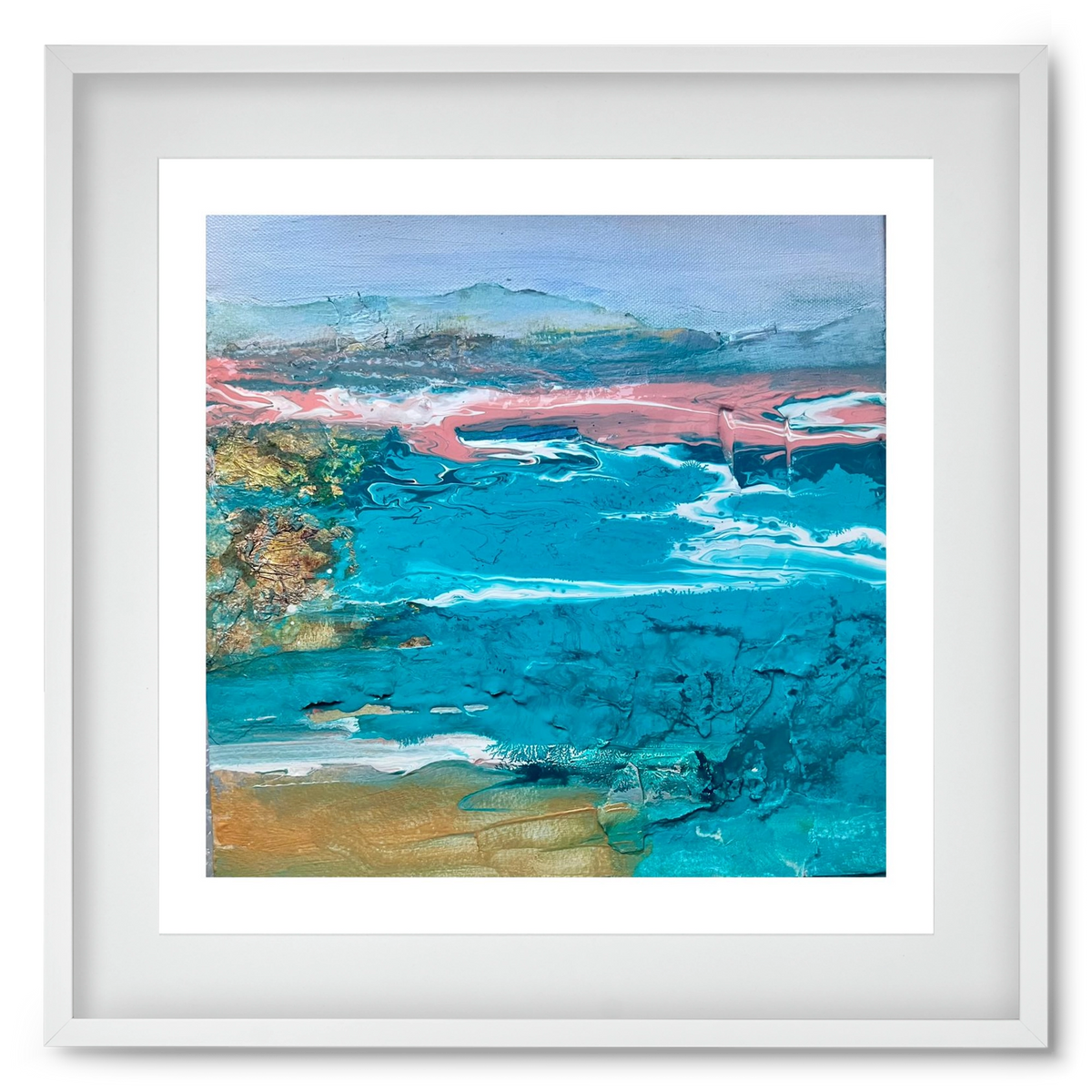 Waves , 50x50 cm (40x40 cm), Fehér keret, paszpartuval