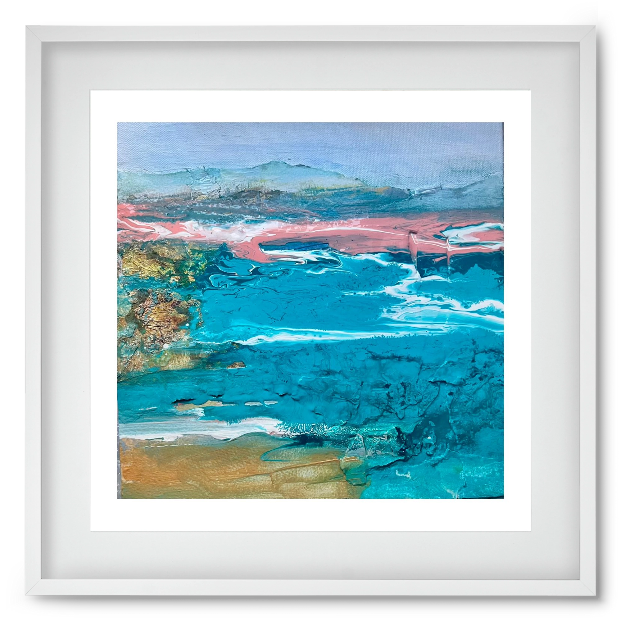 Waves , 50x50 cm (40x40 cm), Fehér keret, paszpartuval