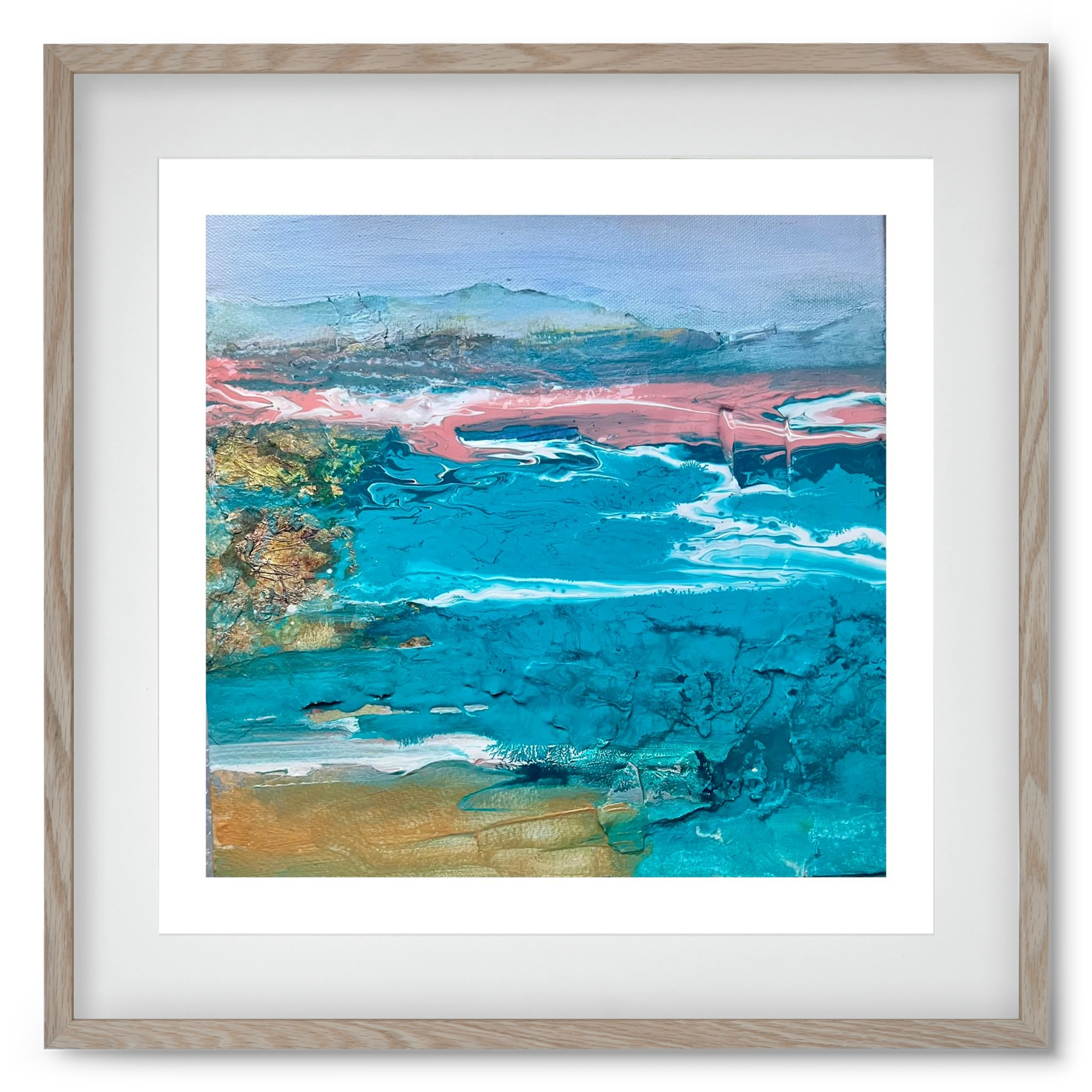 Waves , 50x50 cm (40x40 cm), Tölgy keret, paszpartuval