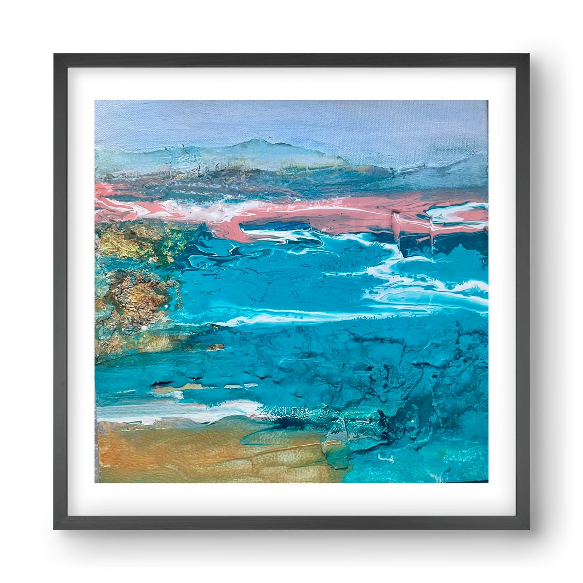 Waves , 40x40 cm (40x40 cm), Fekete keret