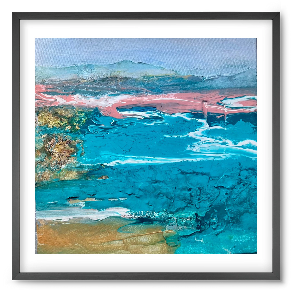 Waves , 50x50 cm (50x50 cm), Fekete keret