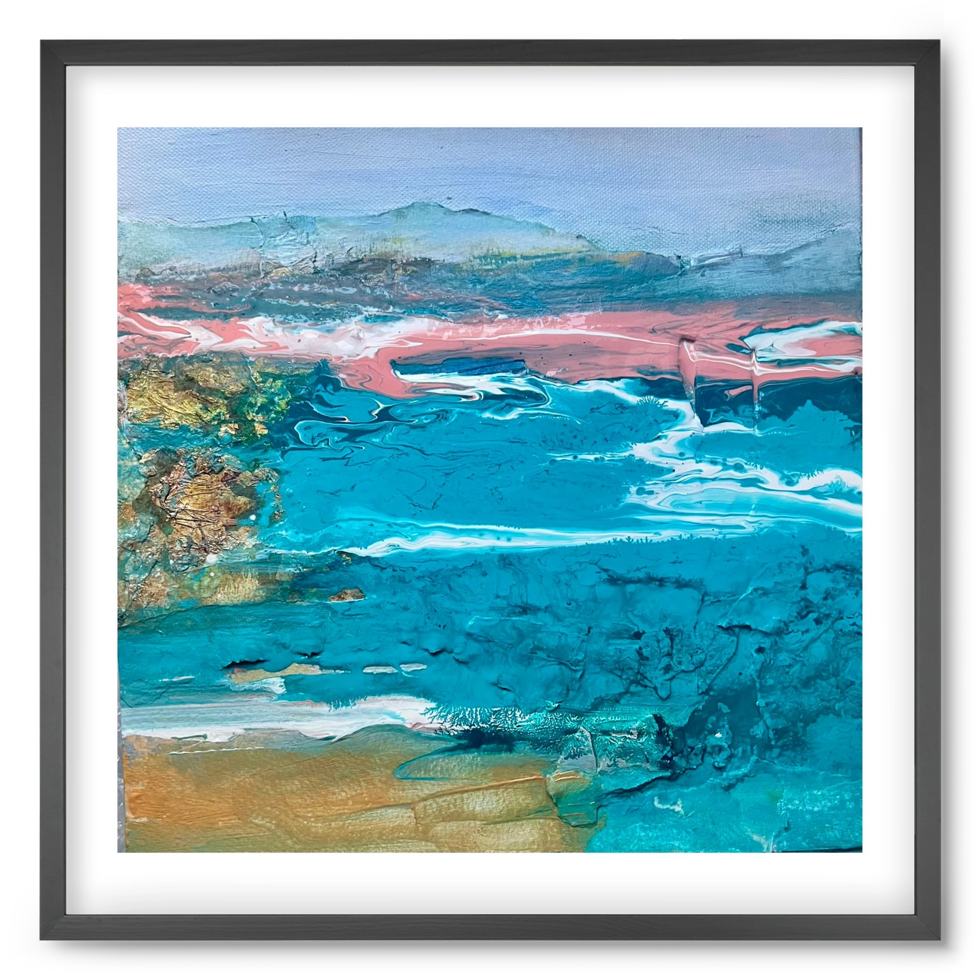 Waves , 50x50 cm (50x50 cm), Fekete keret