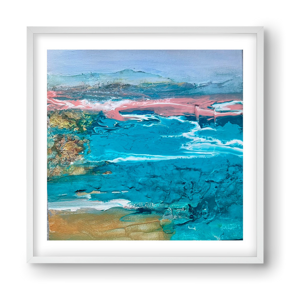 Waves , 40x40 cm (40x40 cm), Fehér keret