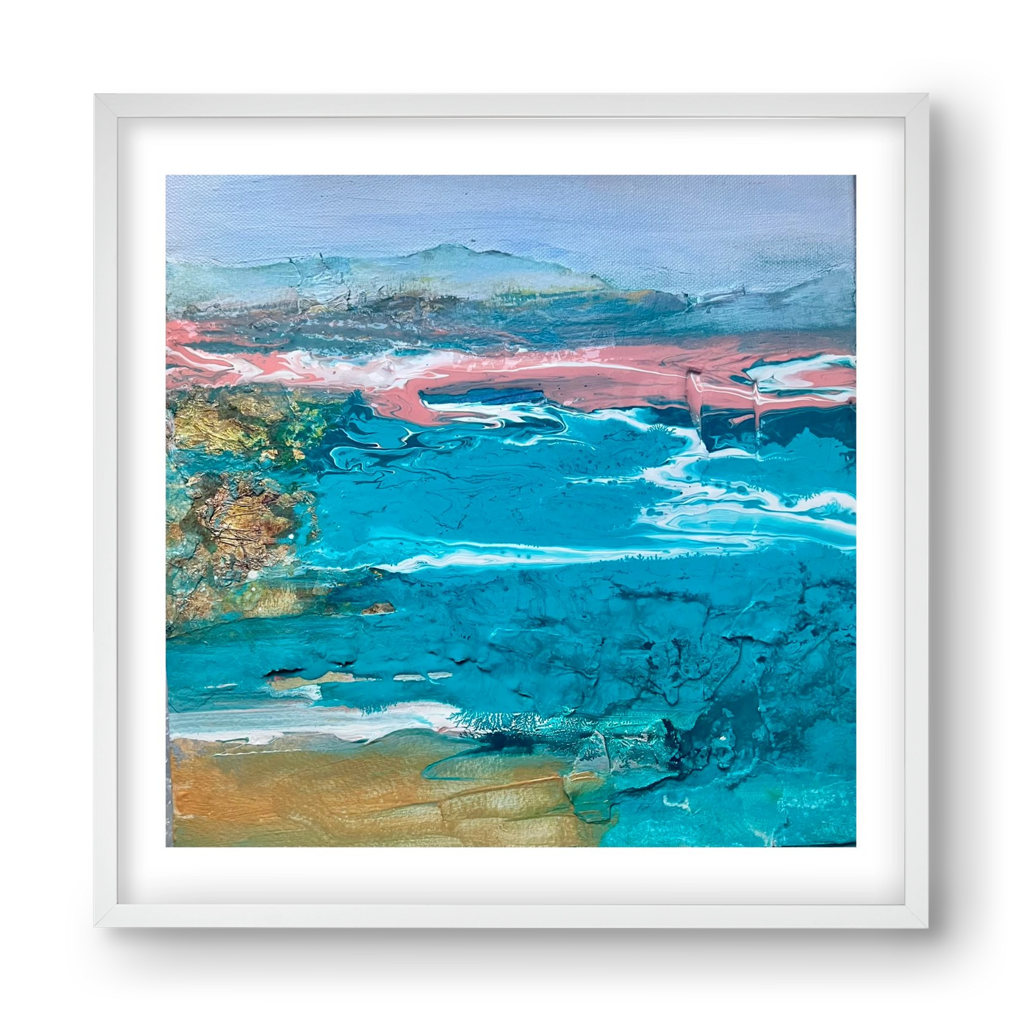 Waves , 40x40 cm (40x40 cm), Fehér keret