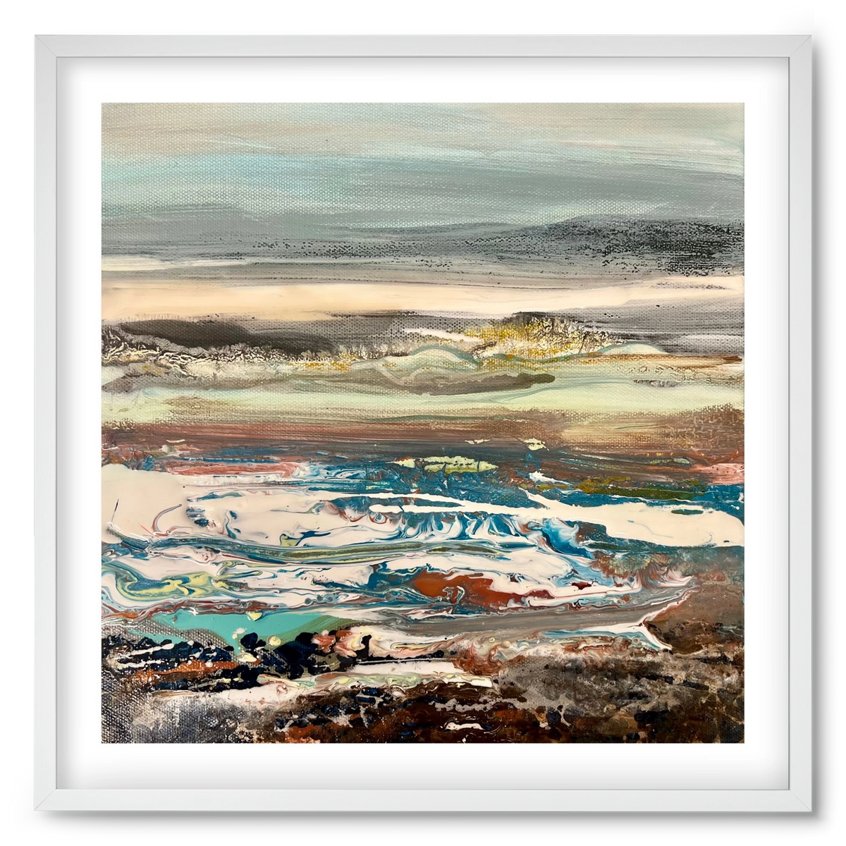 Layers , 50x50 cm (50x50 cm), Fehér keret