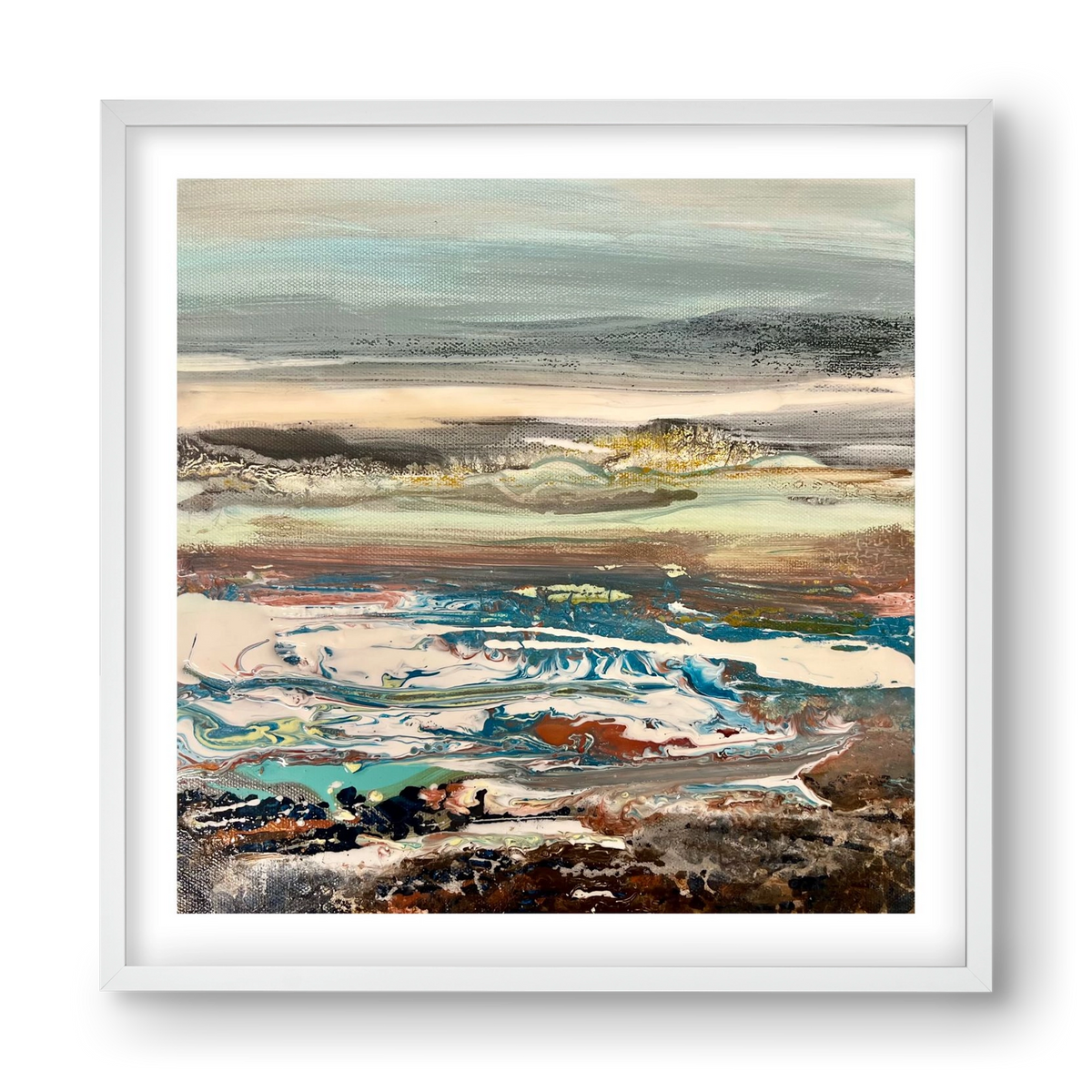 Layers , 40x40 cm (40x40 cm), Fehér keret