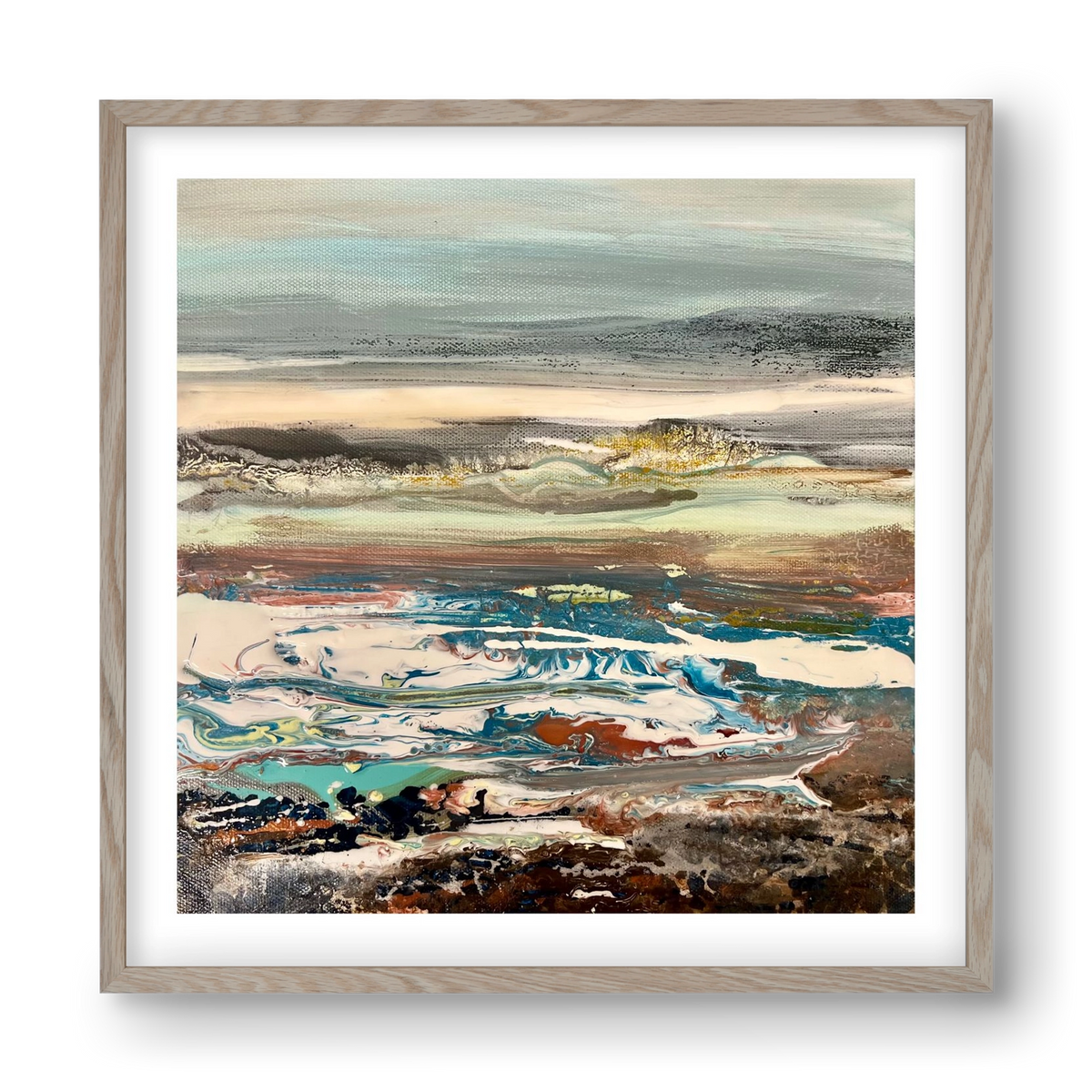 Layers , 40x40 cm (40x40 cm), Tölgy keret