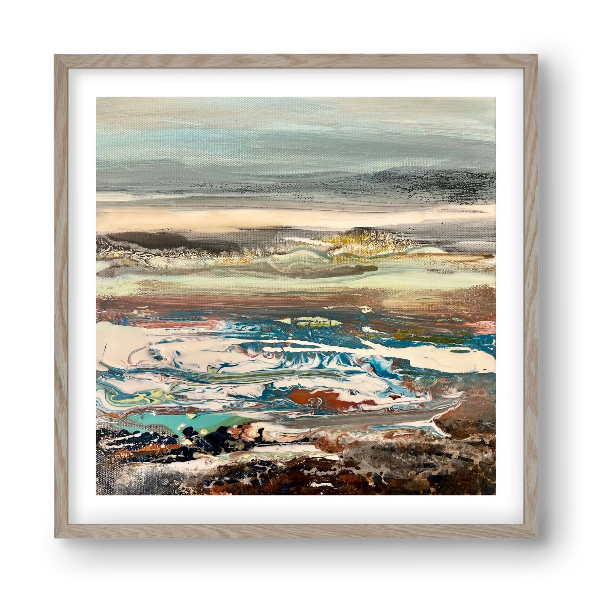 Layers , 40x40 cm (40x40 cm), Tölgy keret