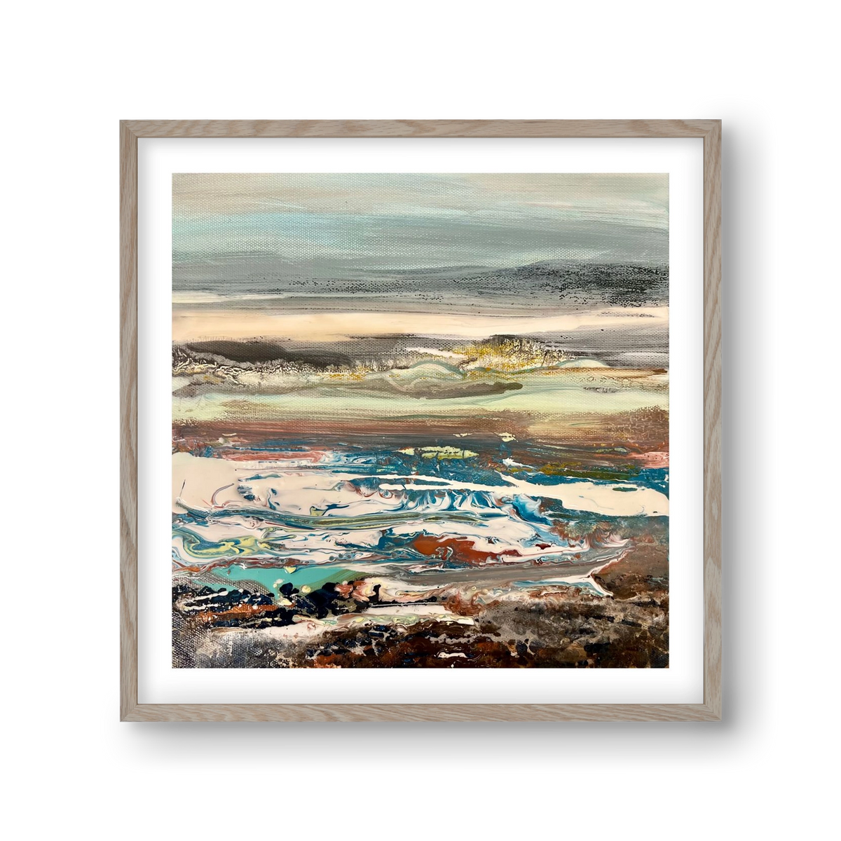 Layers , 30x30 cm (30x30 cm), Tölgy keret