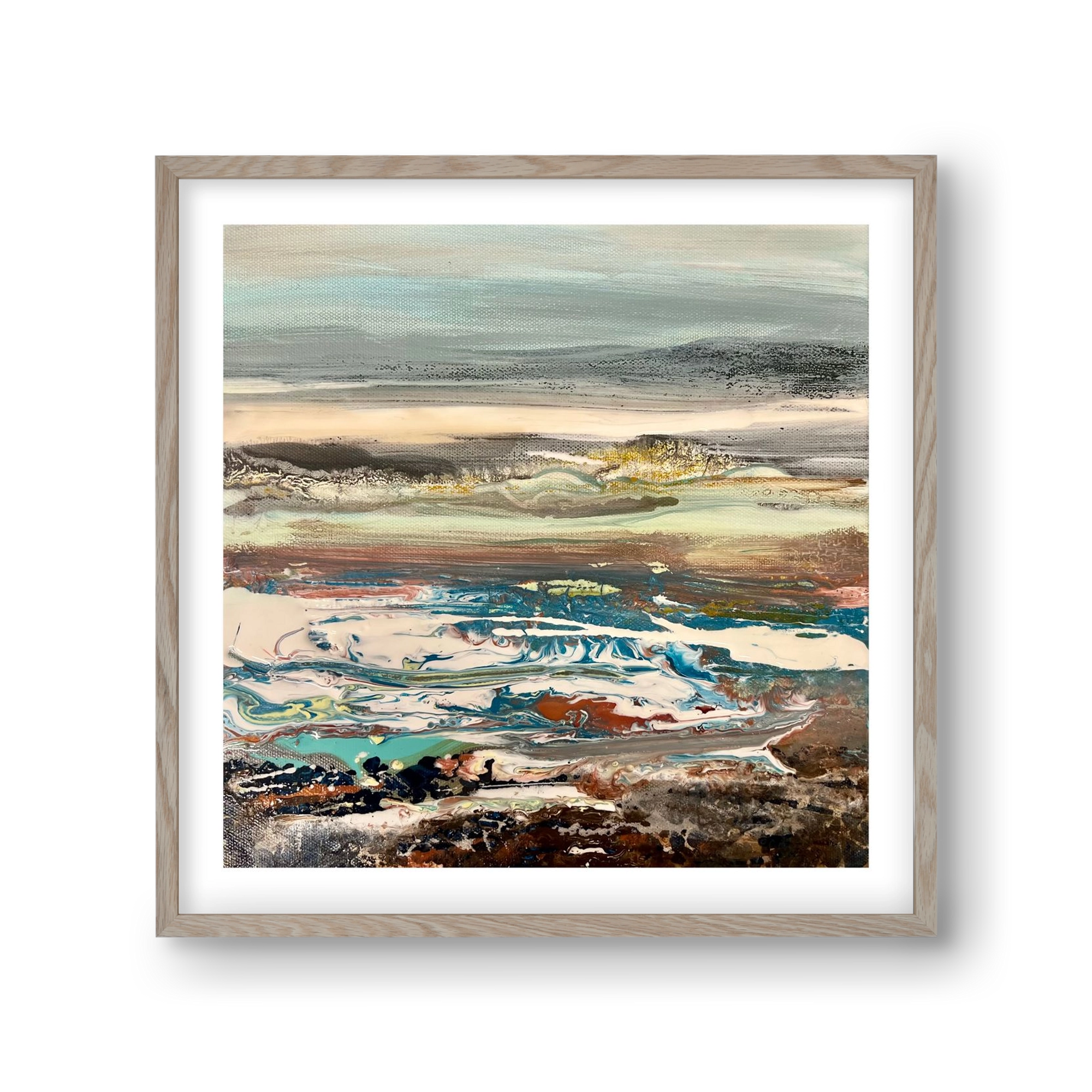 Layers , 30x30 cm (30x30 cm), Tölgy keret