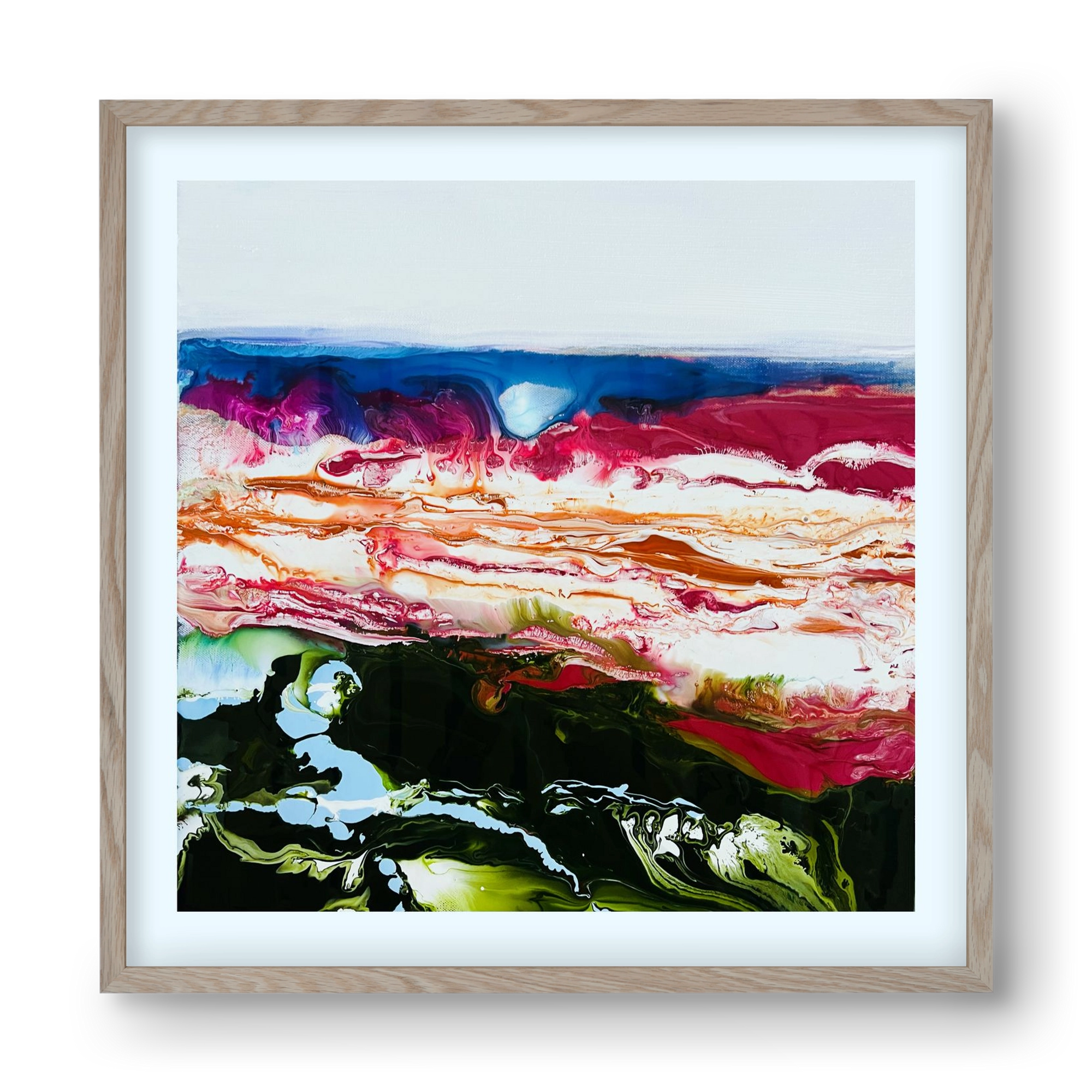 Diamond light , 40x40 cm (40x40 cm), Tölgy keret