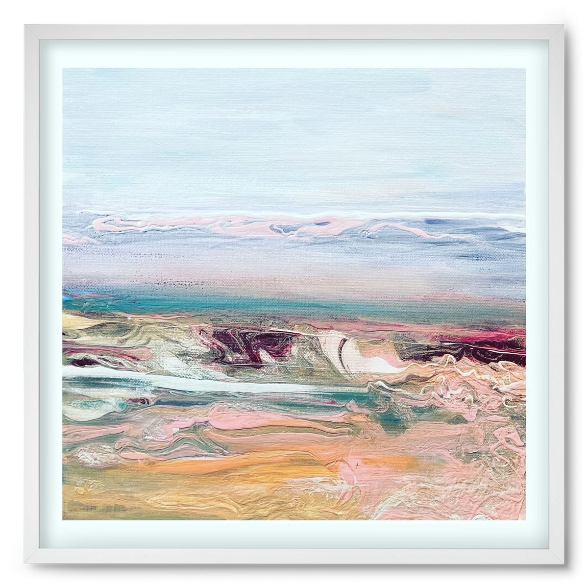 Above the clouds , 50x50 cm (50x50 cm), Fehér keret