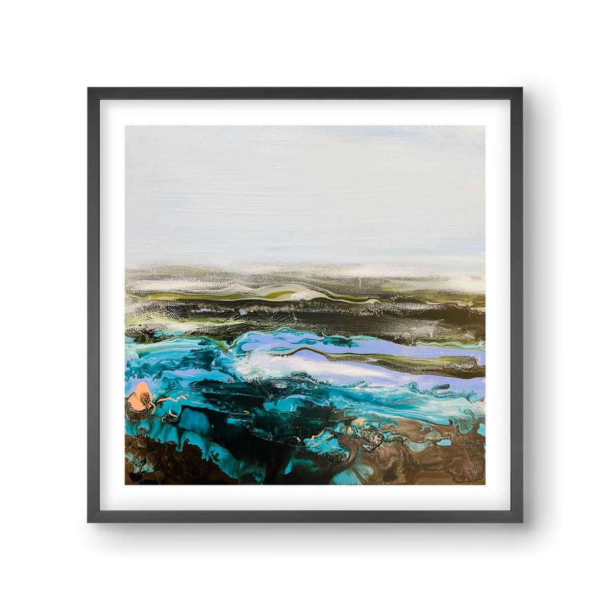 Mountain tops, 30x30 cm (30x30 cm), Fekete keret