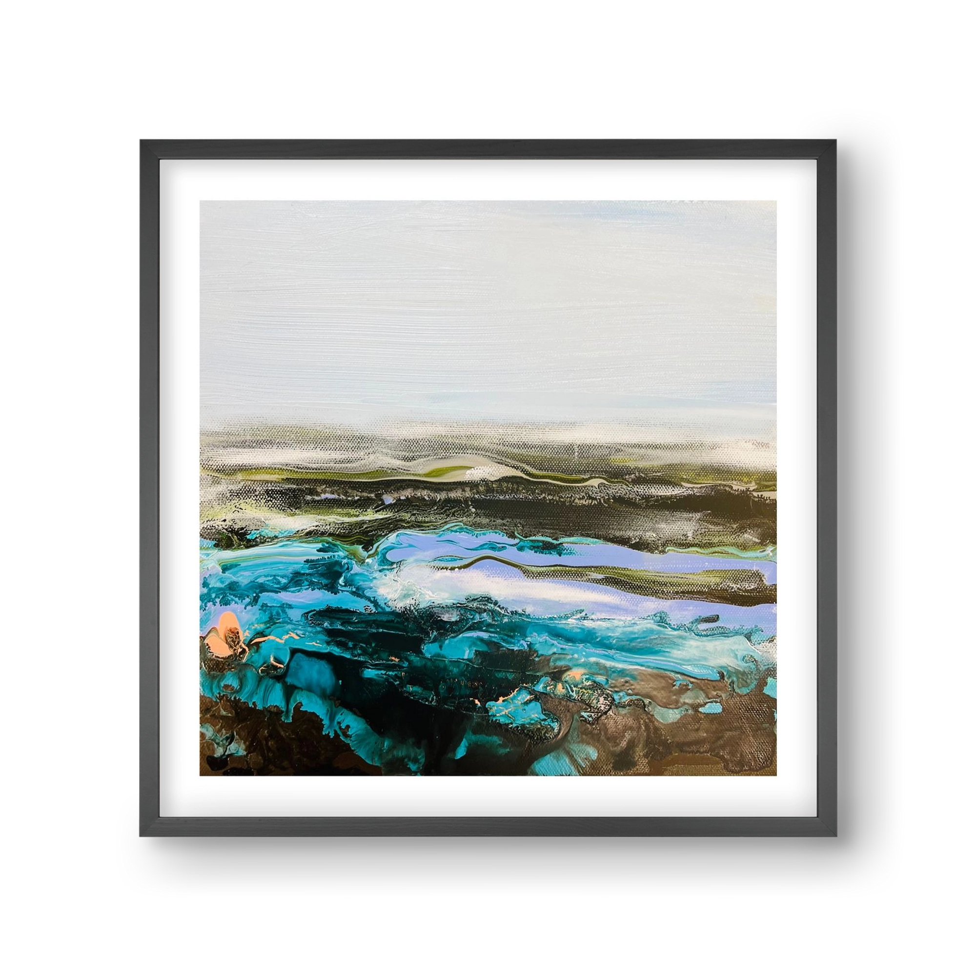 Mountain tops, 30x30 cm (30x30 cm), Fekete keret